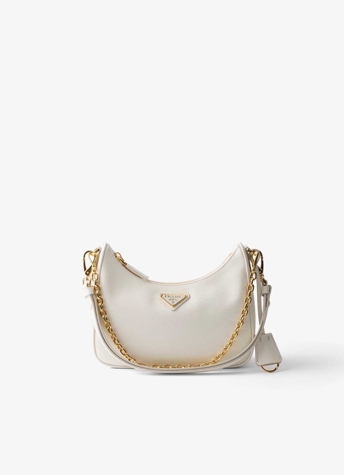 Prada Mini-Bag schoudertas van leer - voorkant 2 gebroken wit