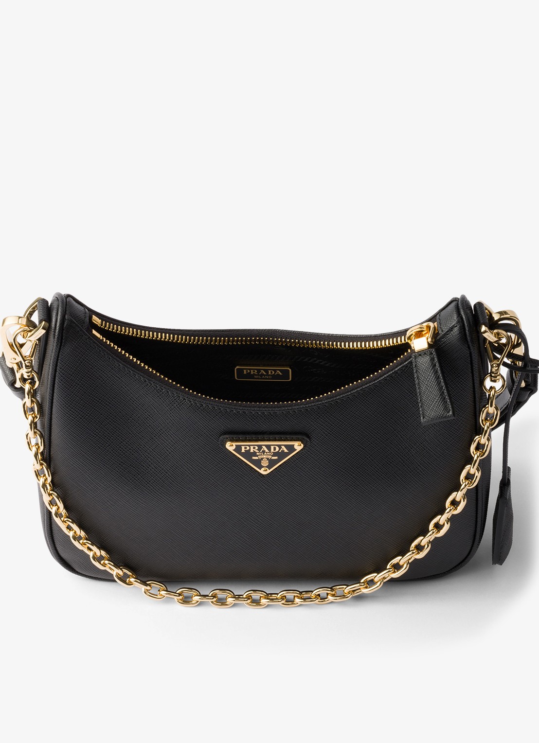 Prada Mini-Bag schoudertas van leer - detail 10 zwart