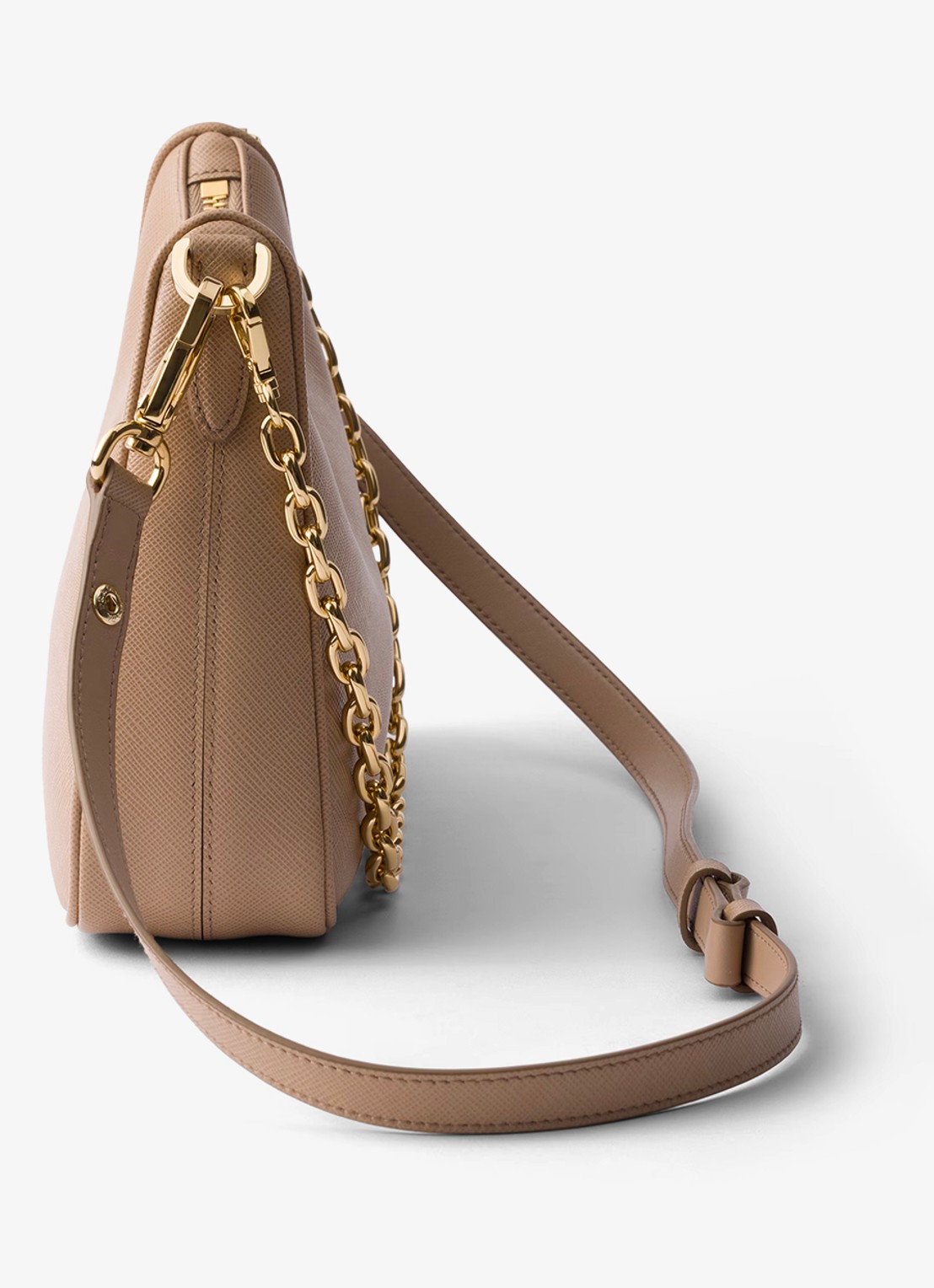 Prada Mini-Bag schoudertas van leer - detail 2 lichtbruin