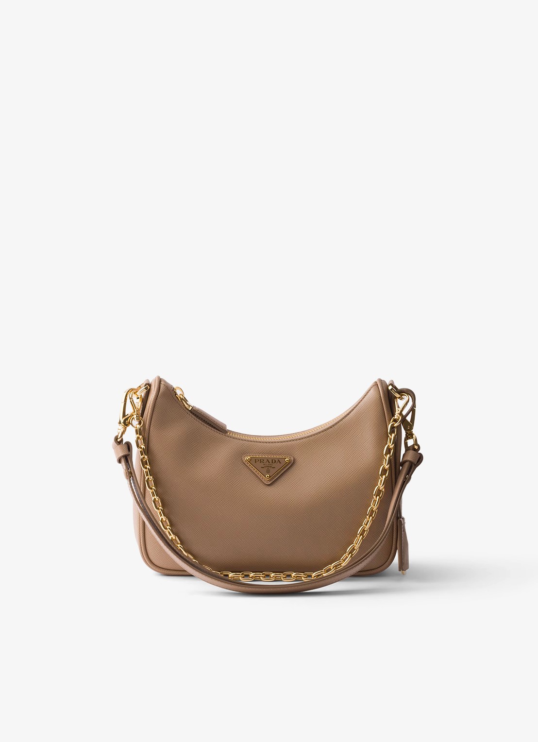 Prada Mini-Bag schoudertas van leer - voorkant 4 lichtbruin