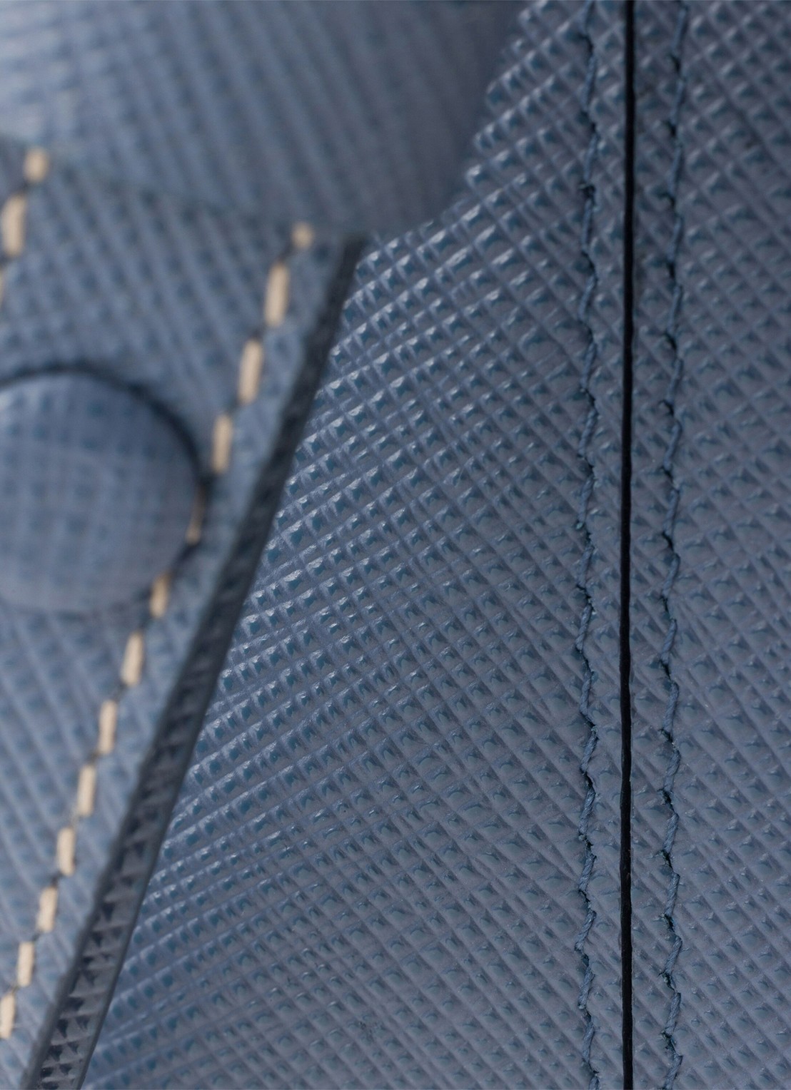 Prada Mini-Bag schoudertas van leer - detail 6 staalblauw