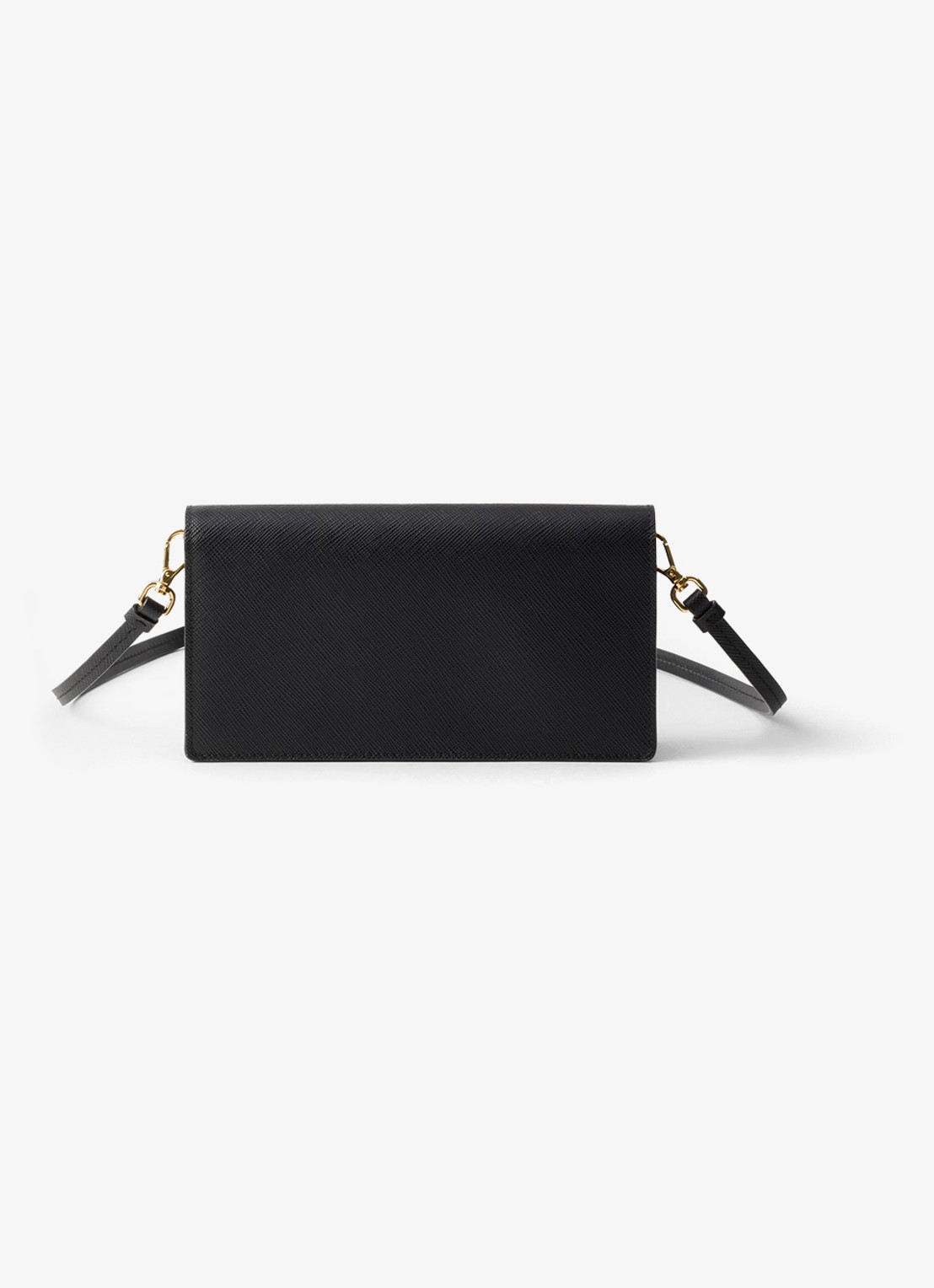 Prada Mini clutch van leer met afneembare schouderriem - achterkant zwart