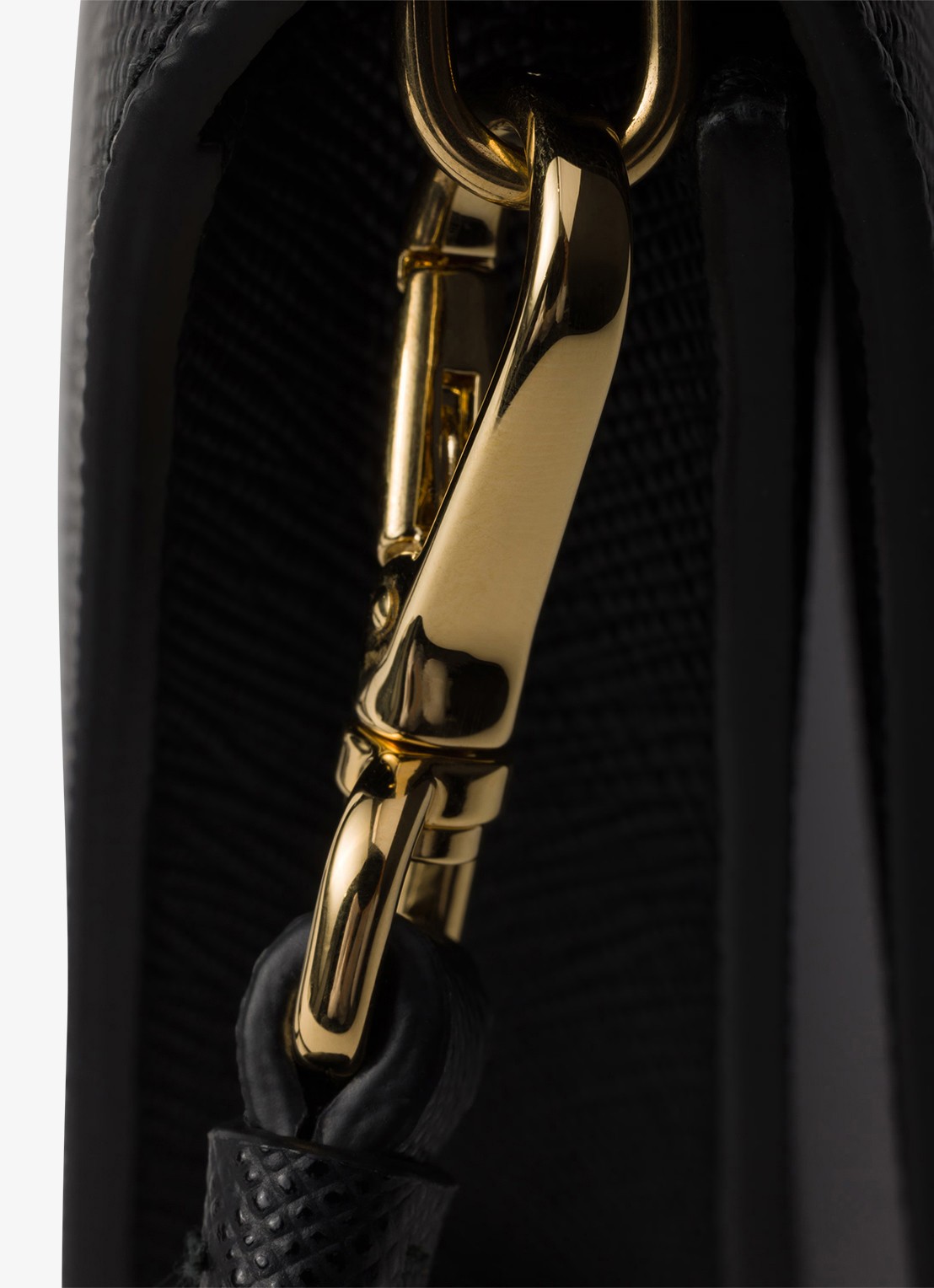 Prada Mini clutch van leer met afneembare schouderriem - detail 5 zwart