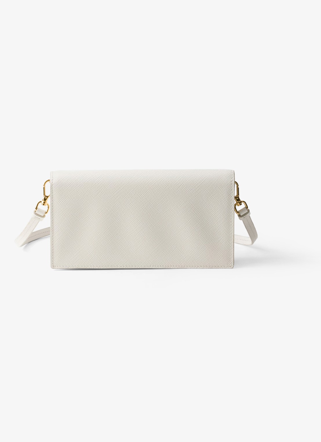 Prada Mini clutch van leer met afneembare schouderriem - achterkant wit