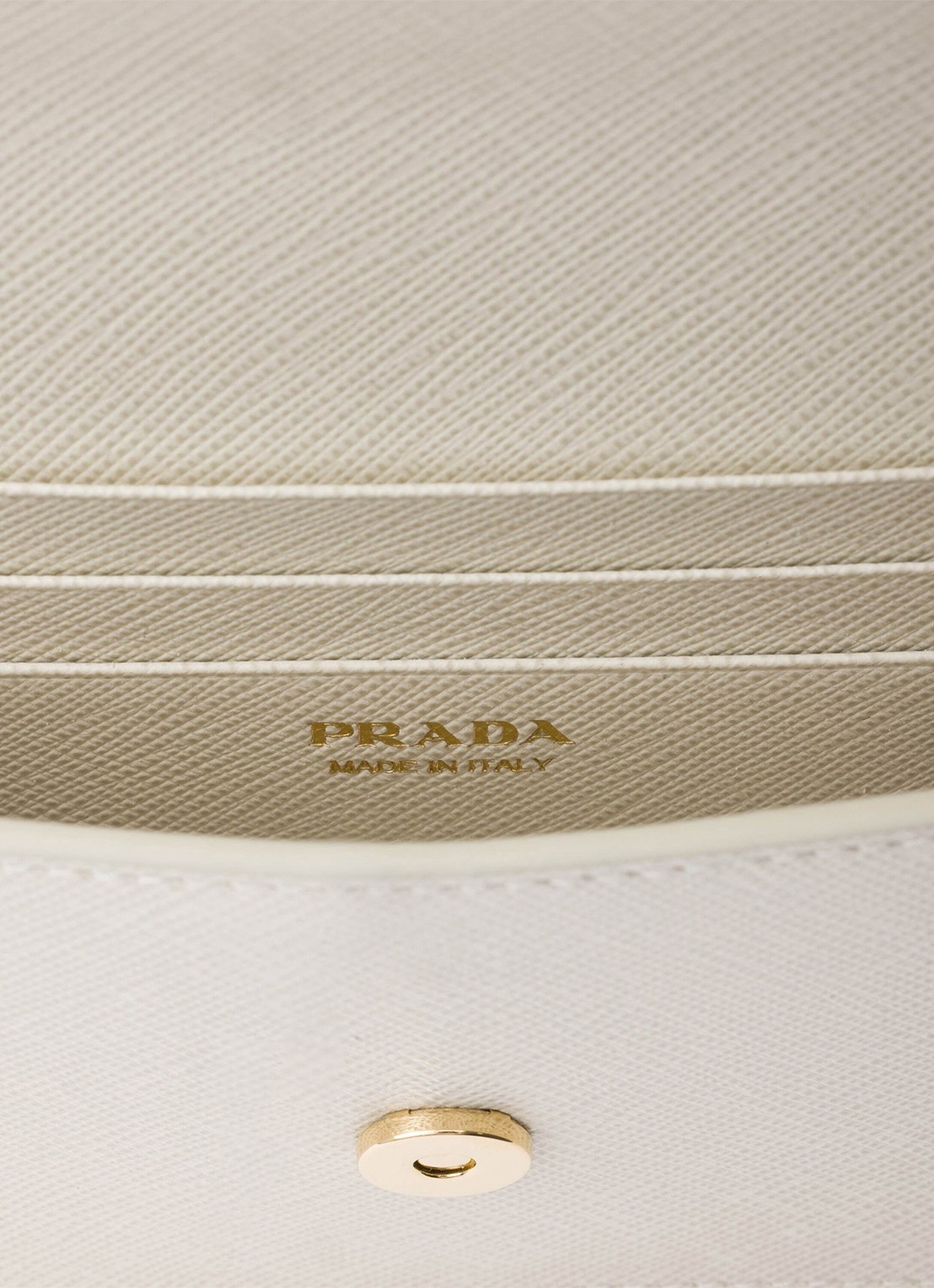 Prada Mini clutch van leer met afneembare schouderriem - detail 2 lichtgrijs