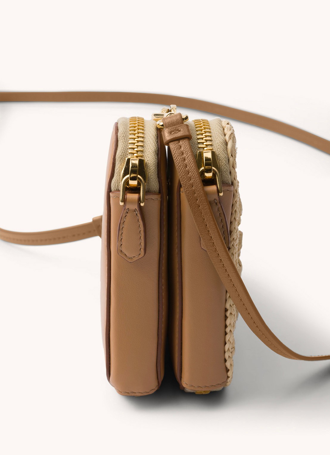 Prada Mini crossbodytas met leren details - detail 3 beige