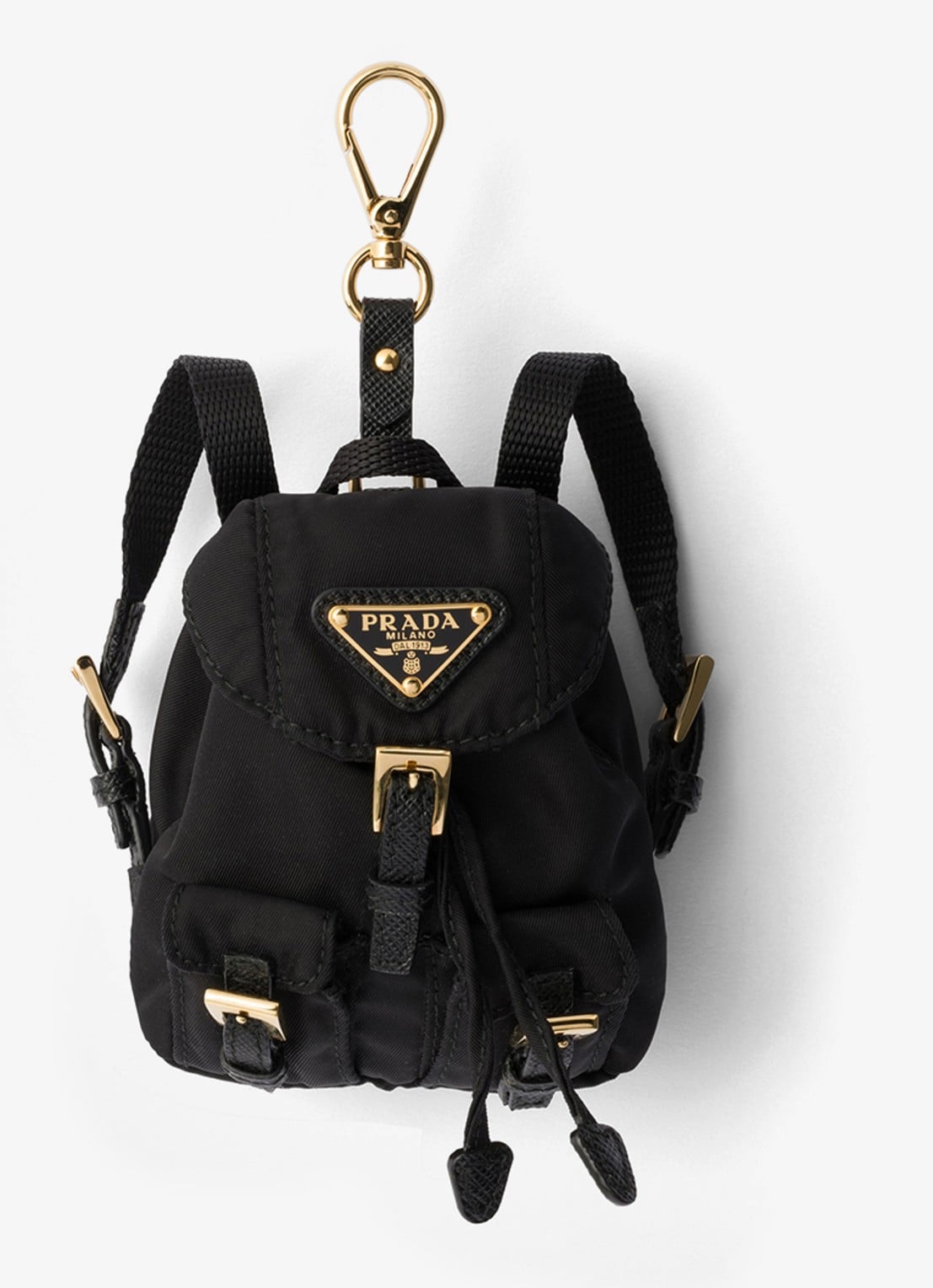 Prada Mini Icon Re-Nylon tasbedel - voorkant zwart