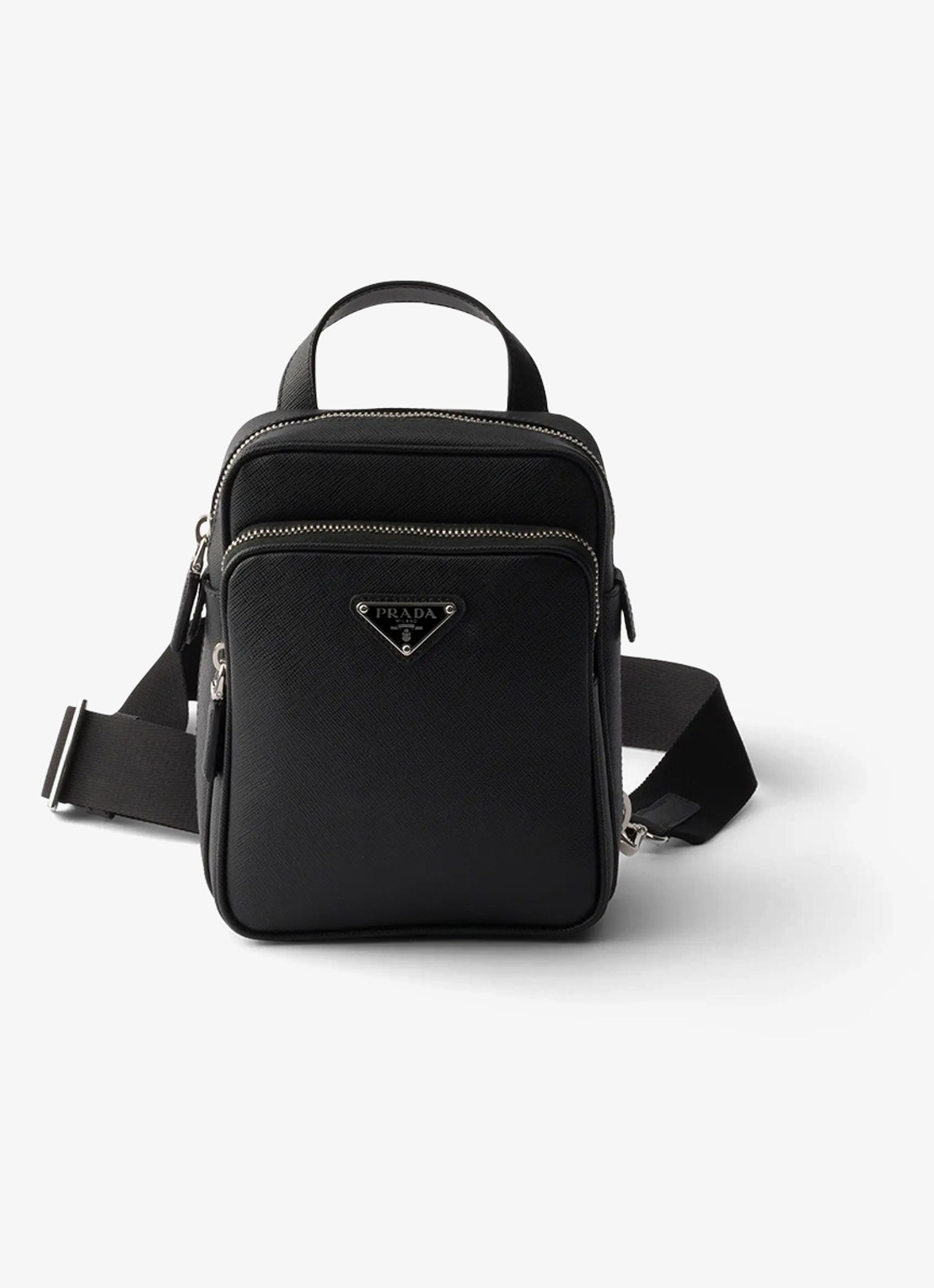 Prada Mini schoudertas van kalfsleer - voorkant 6 zwart
