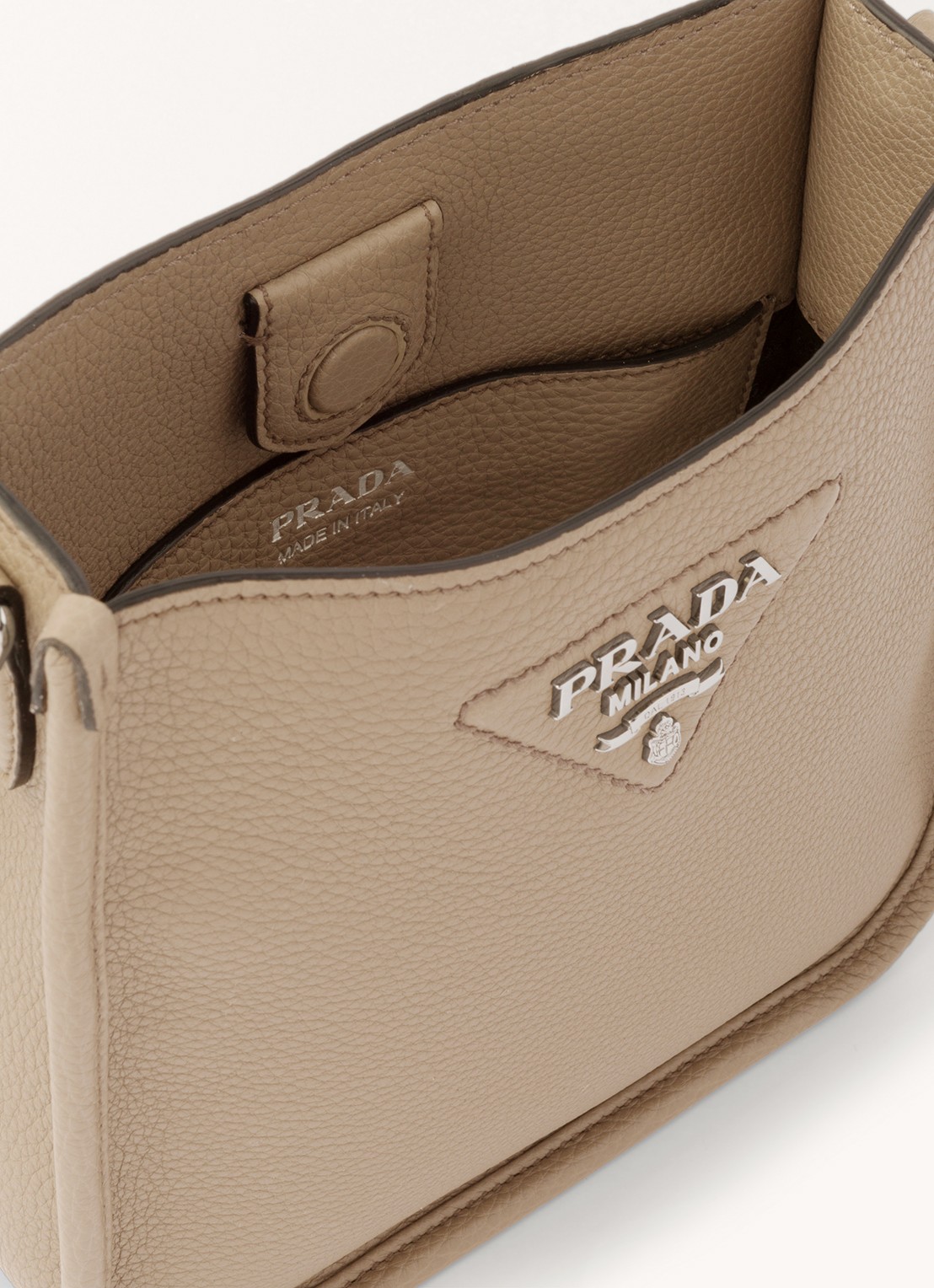 Prada Mini schoudertas van leer - detail 4 zand