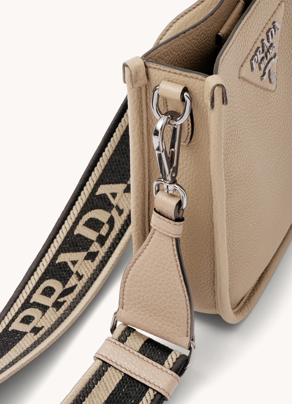 Prada Mini schoudertas van leer - detail 5 zand