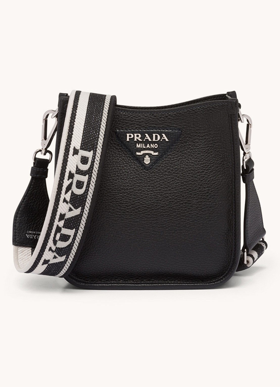 Prada Mini schoudertas van leer - voorkant zwart