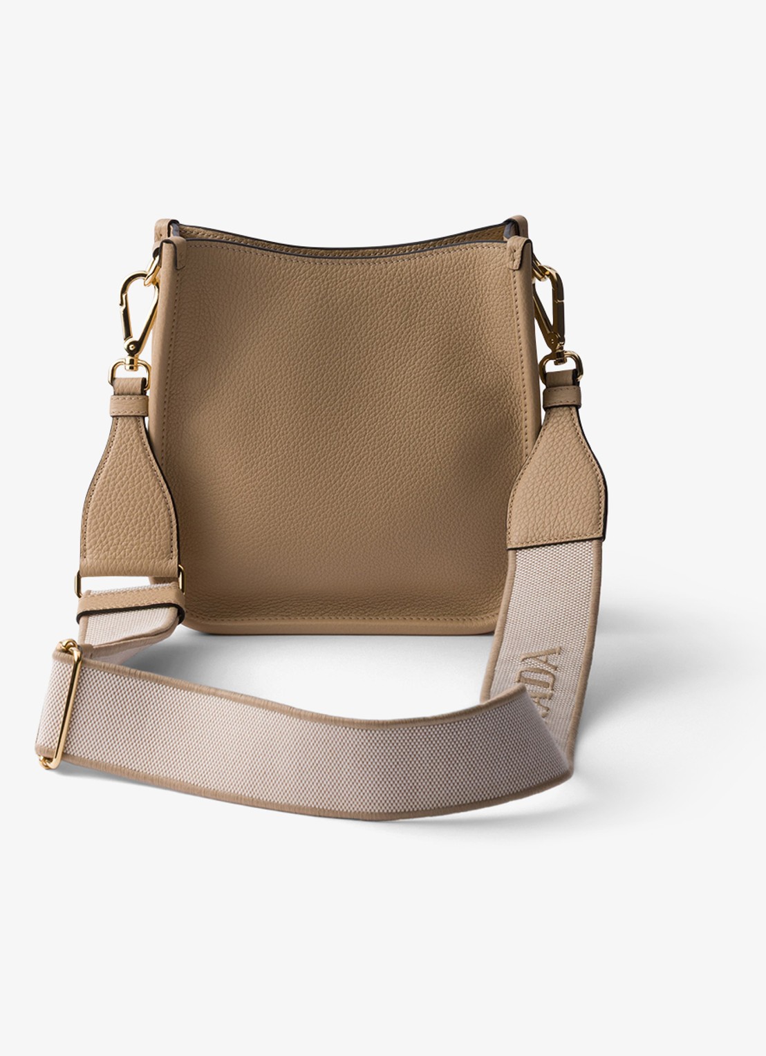 Prada Mini schoudertas van leer - achterkant 9 zand