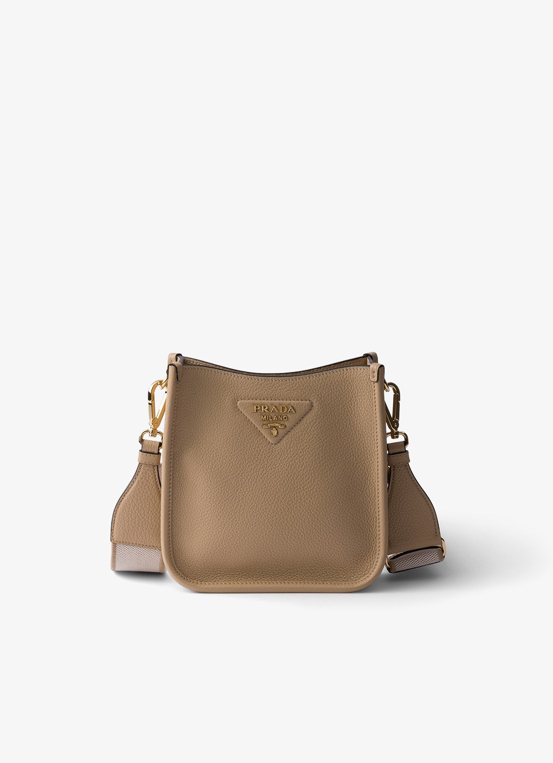 Prada Mini schoudertas van leer - voorkant 3 zand