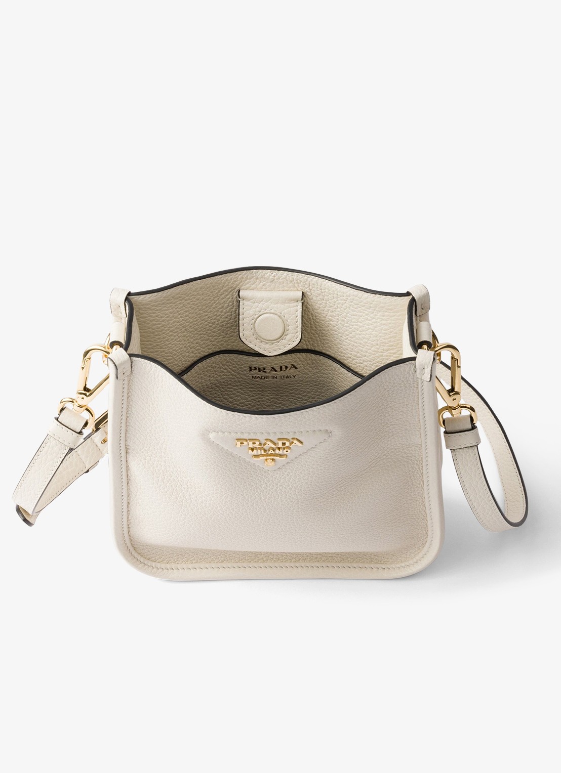 Prada Mini schoudertas van leer - detail 2 wit