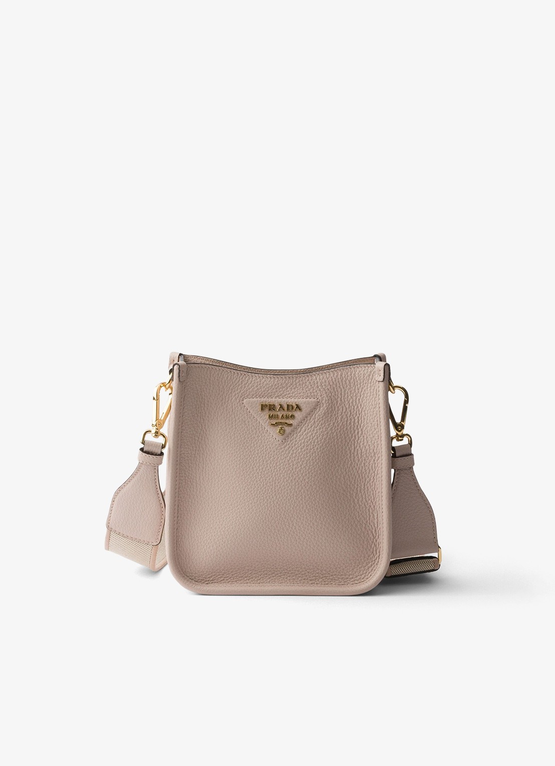 Prada Mini schoudertas van leer - voorkant taupe
