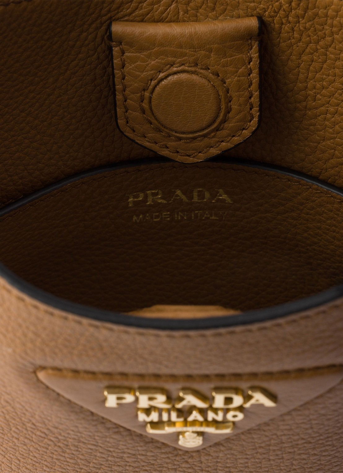 Prada Mini schoudertas van leer - detail 5 camel