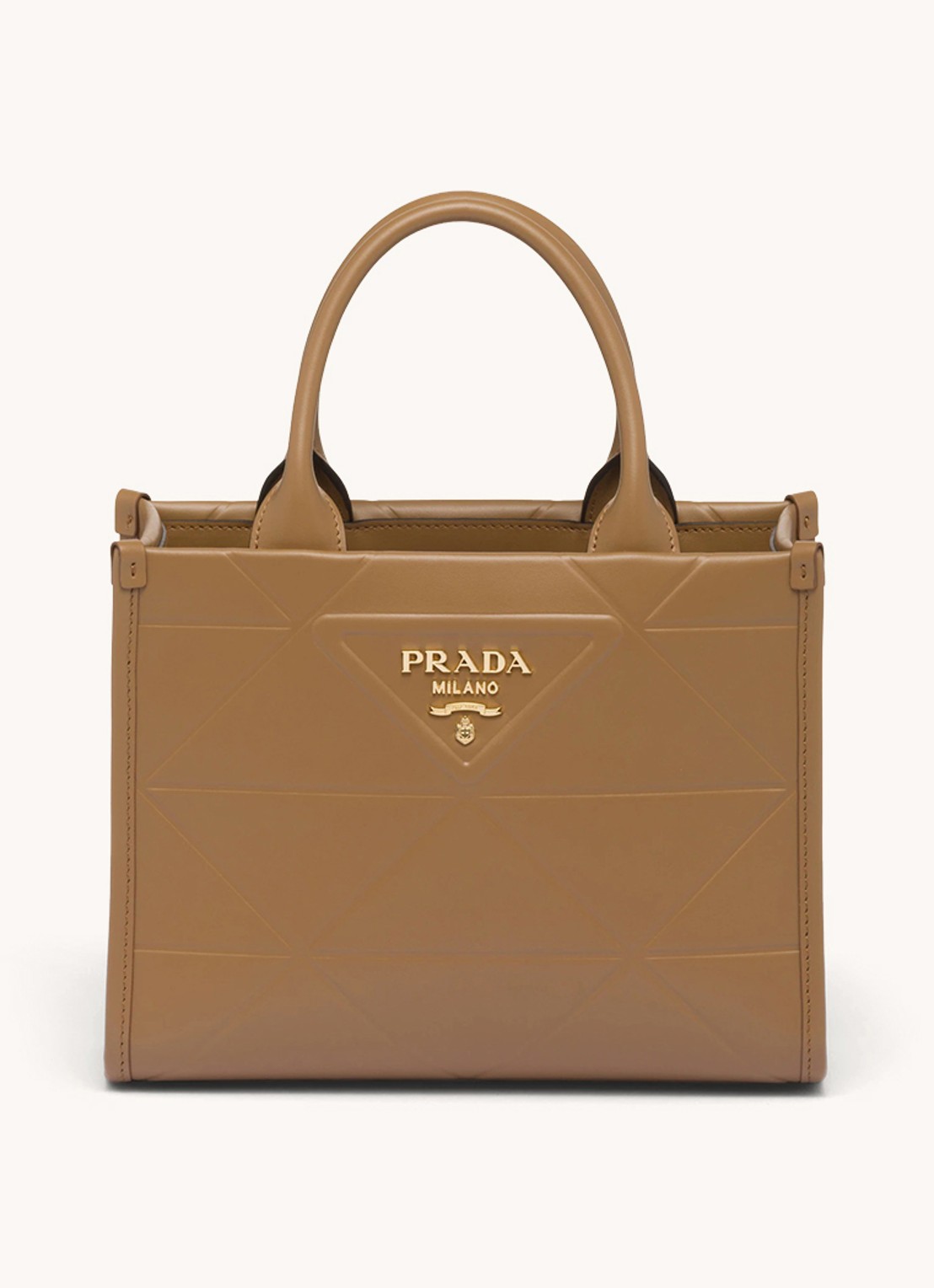 Prada Mini Symbole handtas van leer - voorkant camel
