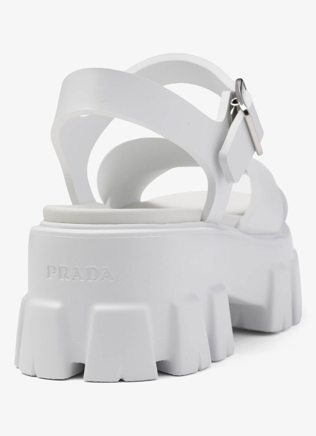 Prada Monolith sandaal van rubber met logo - detail 6 wit