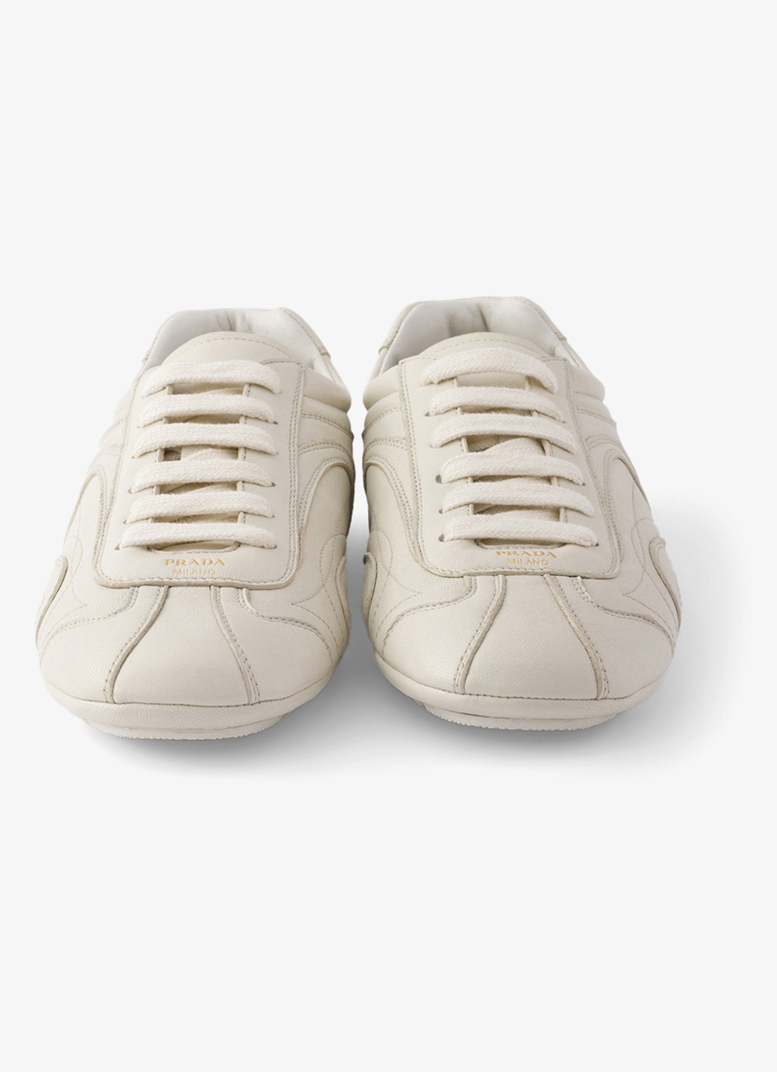 Prada Montecarlo Re-Edition 2005 sneaker van lamsleer - detail 6 gebroken wit