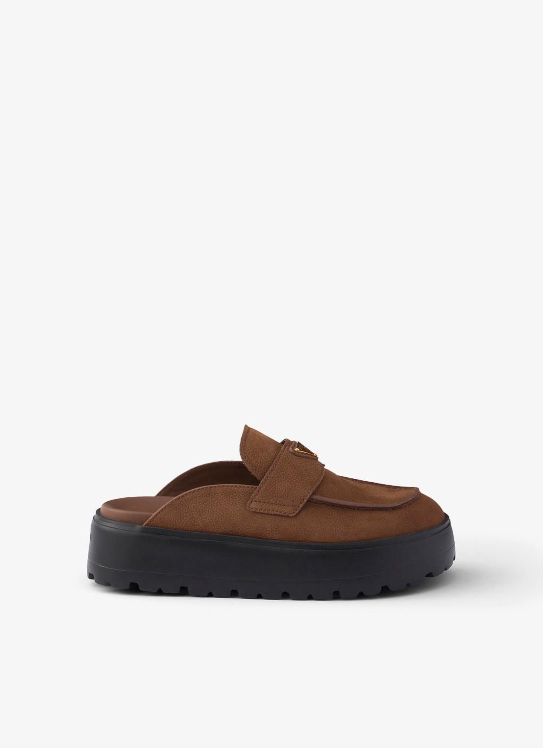 Prada Muiltje van nubuck - voorkant 2 bruin