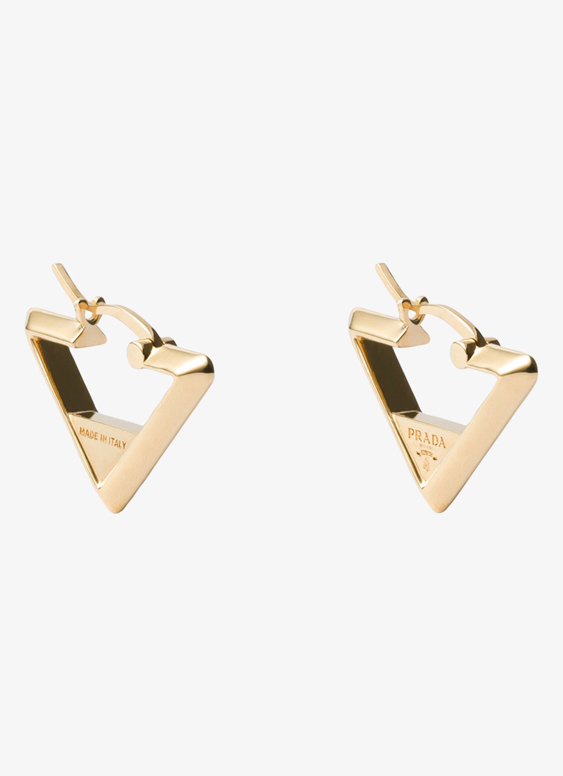 Prada Oorringen met logo - voorkant goud