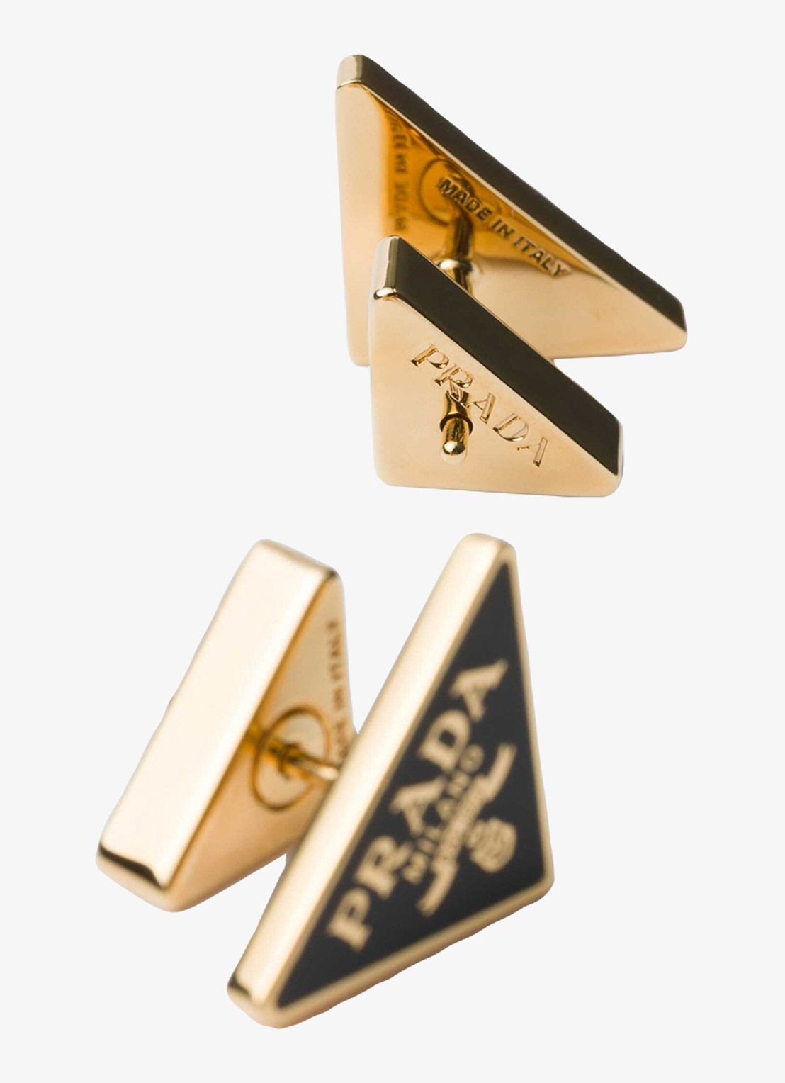 Prada Oorstekers met logo - detail zwart