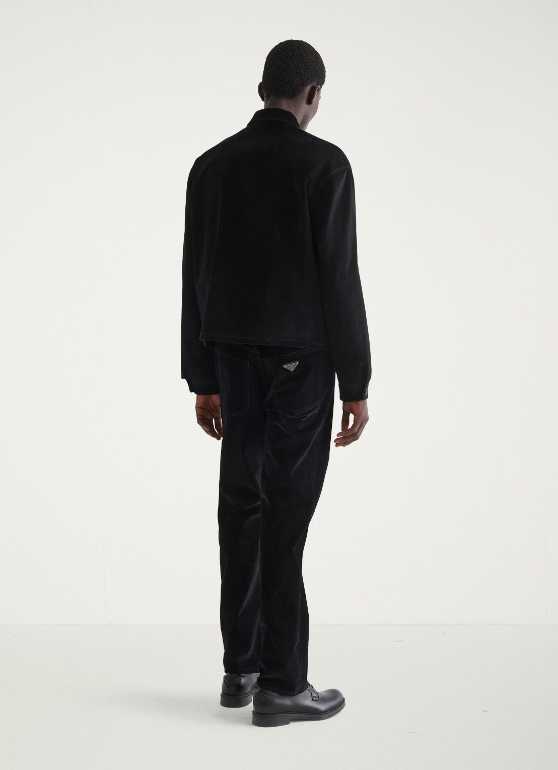 Prada Overshirt met logo en steekzakken - achterkant 6 zwart