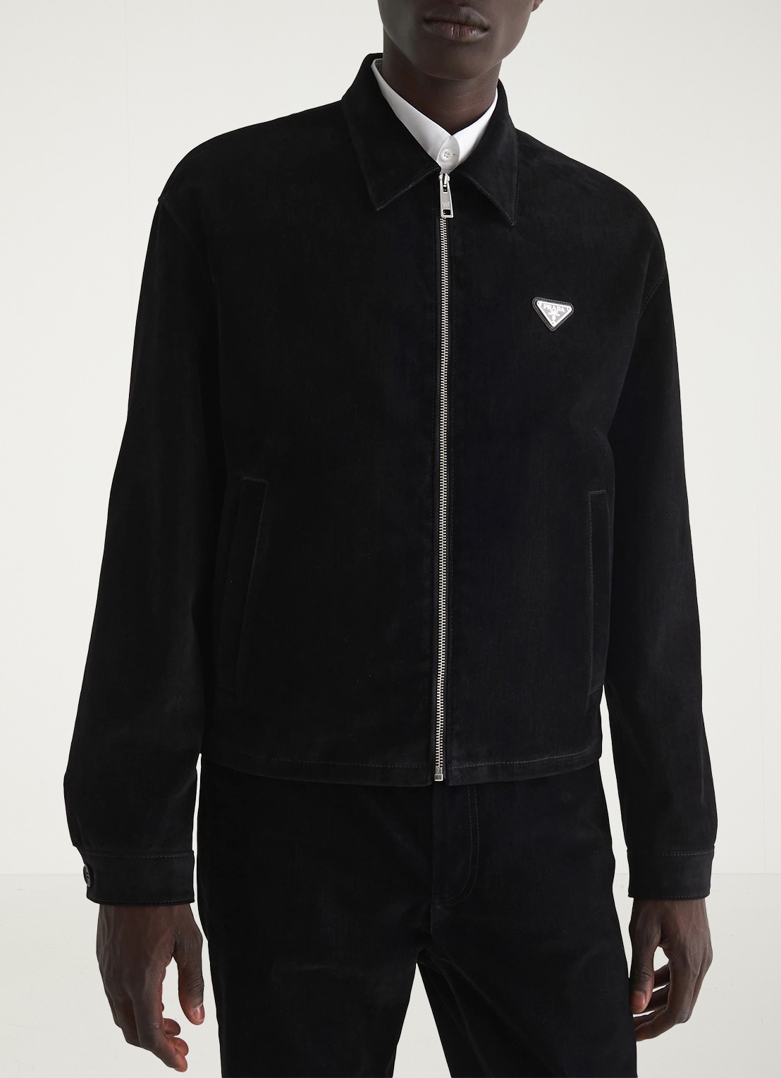 Prada Overshirt met logo en steekzakken - detail 3 zwart