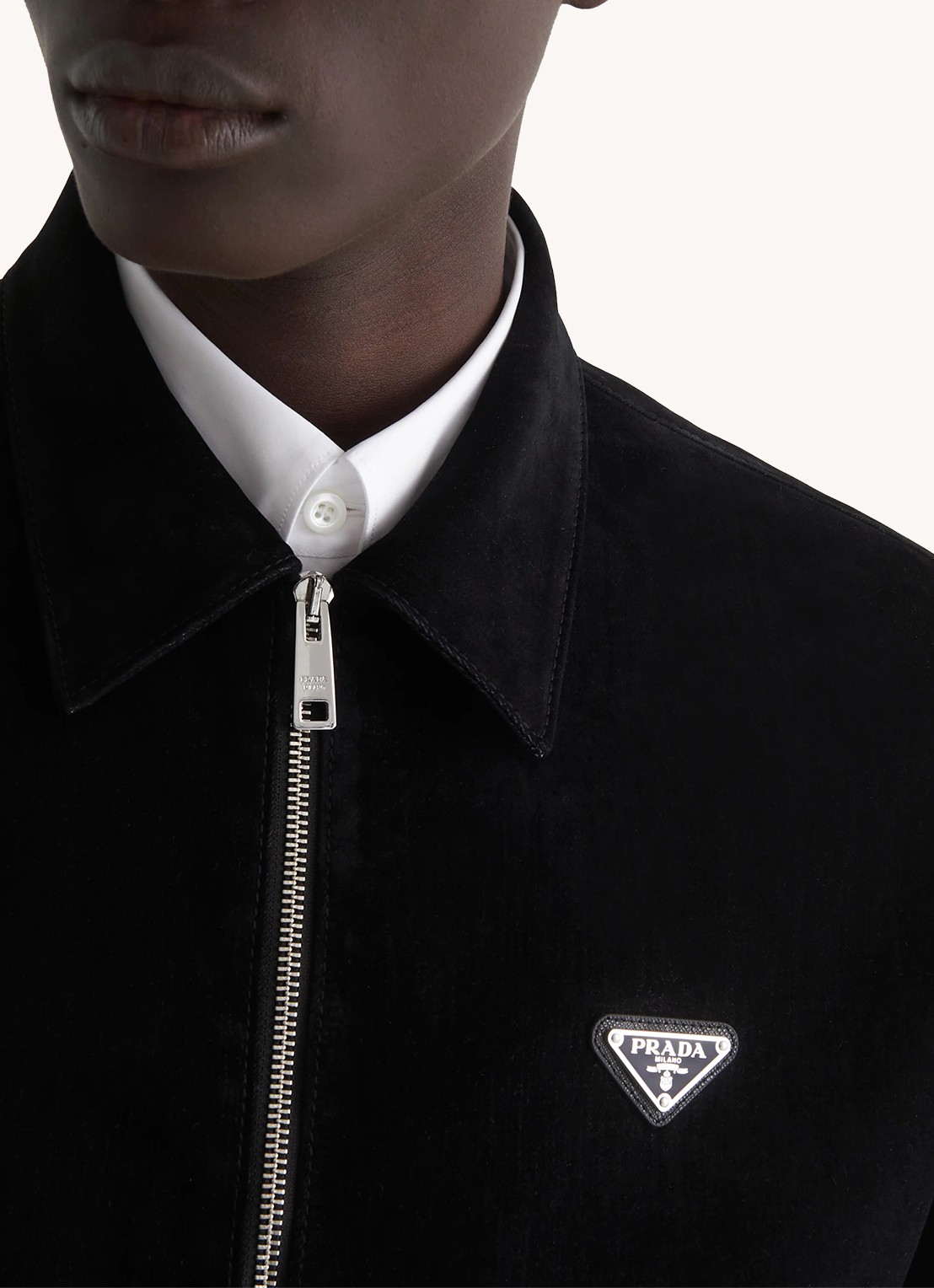 Prada Overshirt met logo en steekzakken - detail 4 zwart