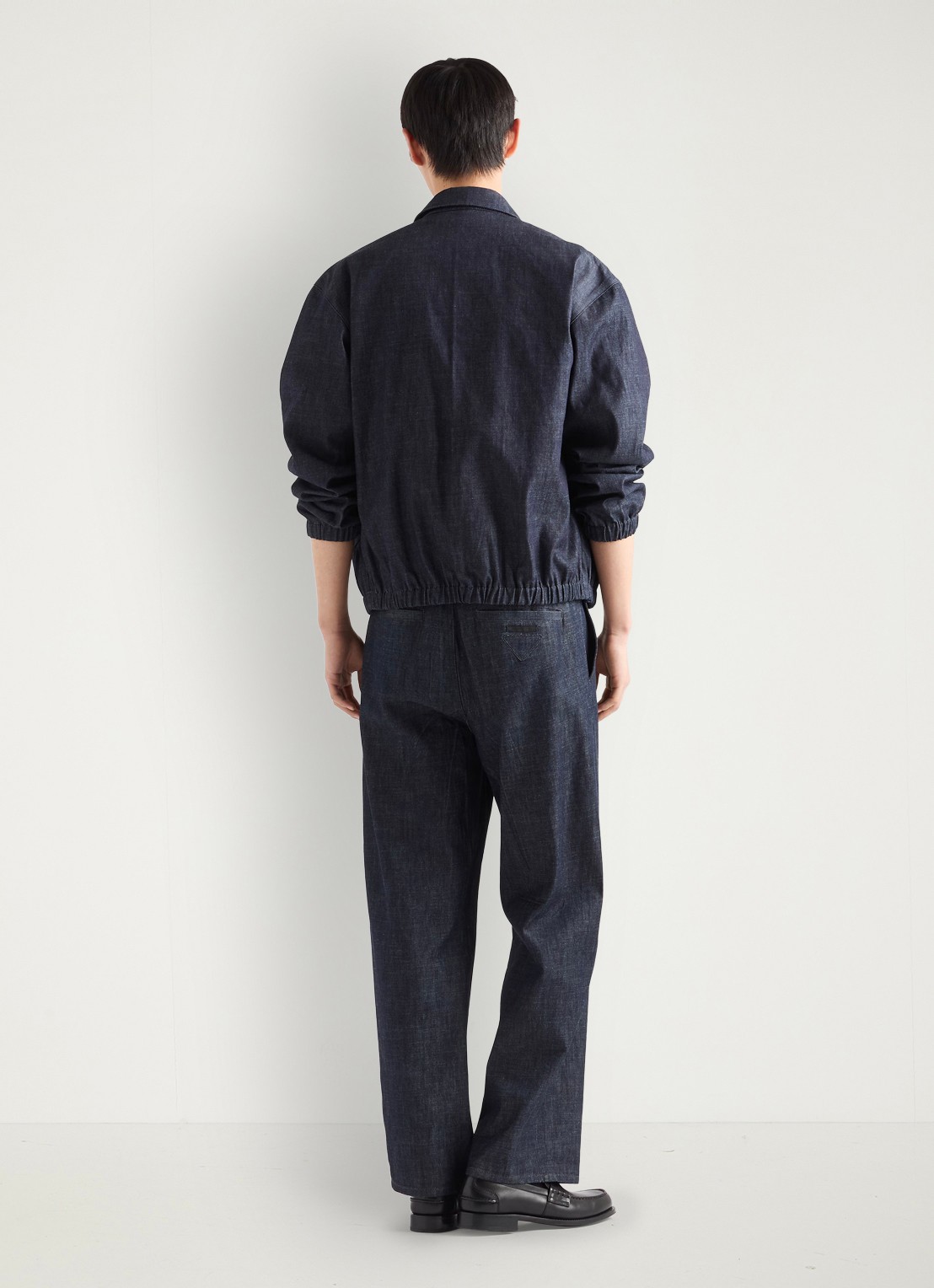 Prada Overshirt van chambray met steekzakken - achterkant 3 indigo