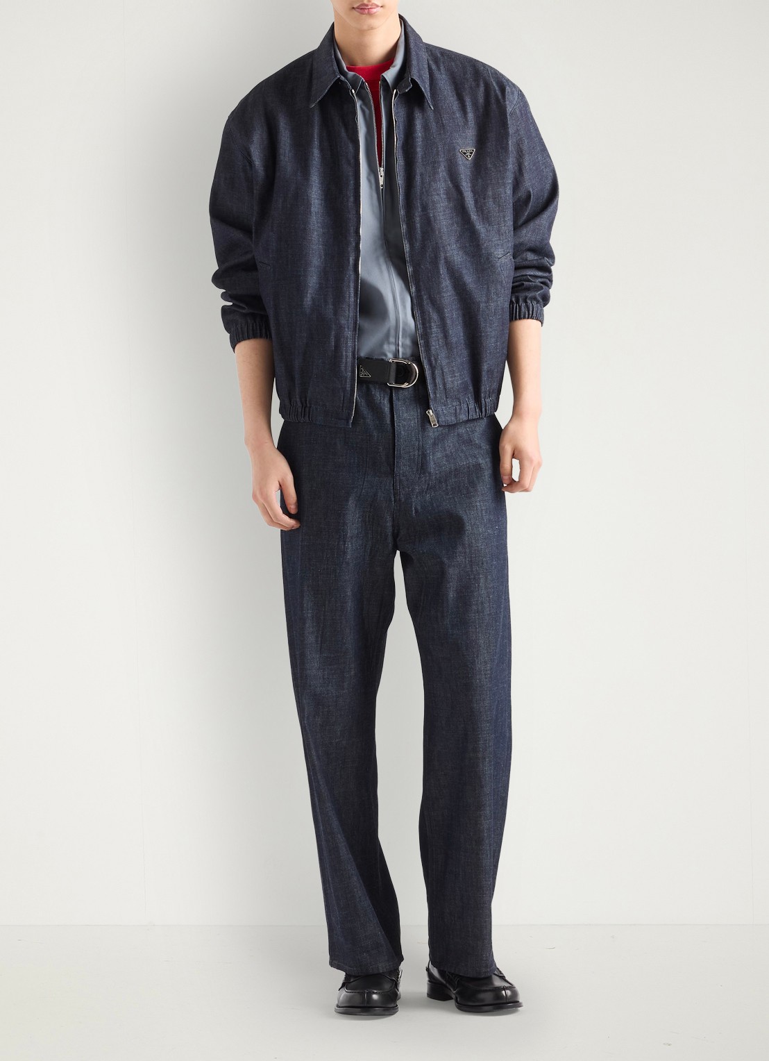 Prada Overshirt van chambray met steekzakken - voorkant 2 indigo