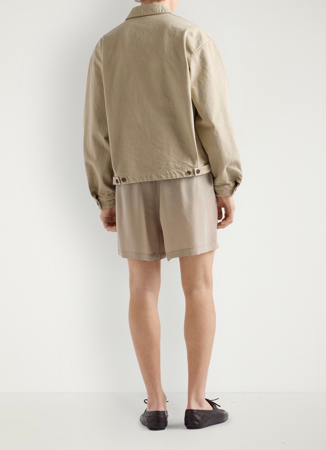 Prada Overshirt van denim met steekzakken - achterkant 5 beige