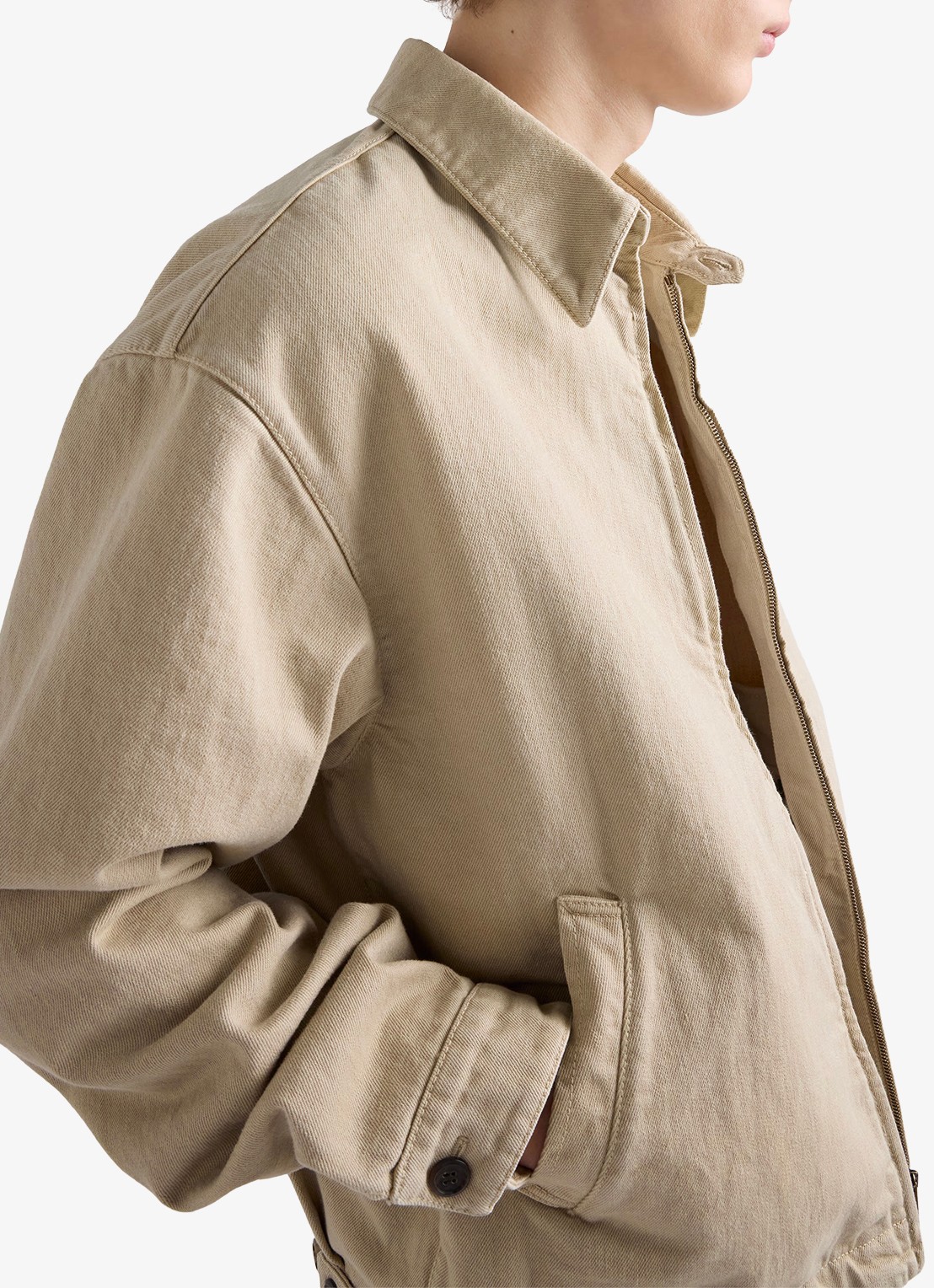 Prada Overshirt van denim met steekzakken - detail 2 beige