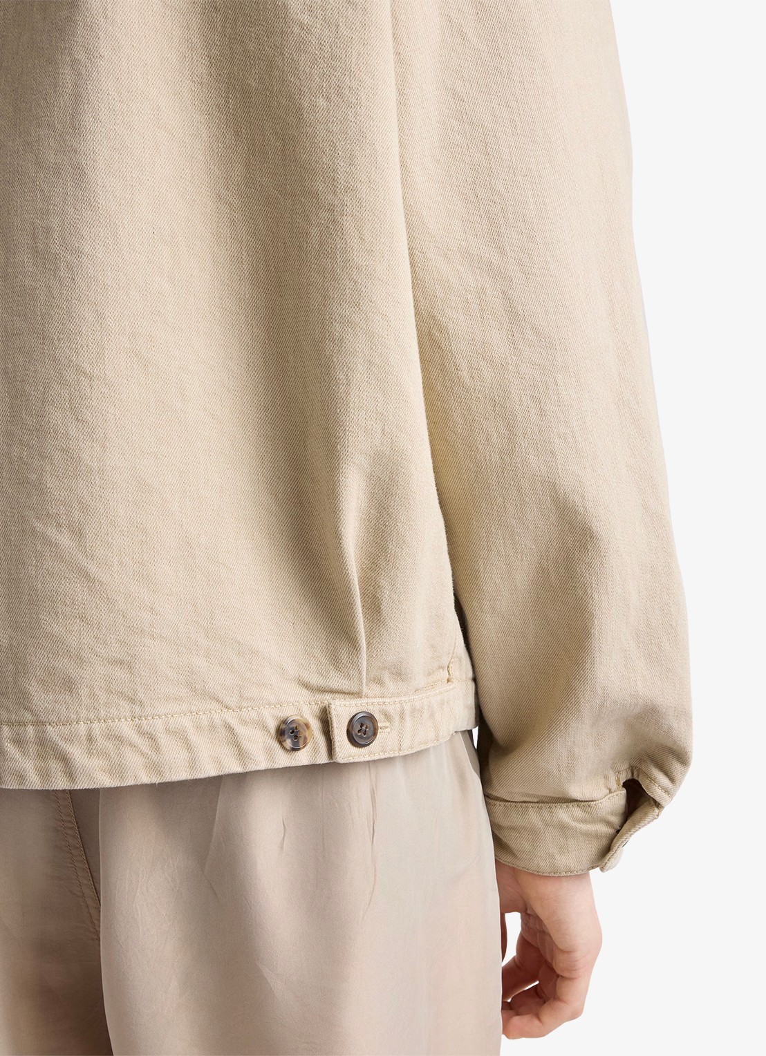 Prada Overshirt van denim met steekzakken - detail 4 beige