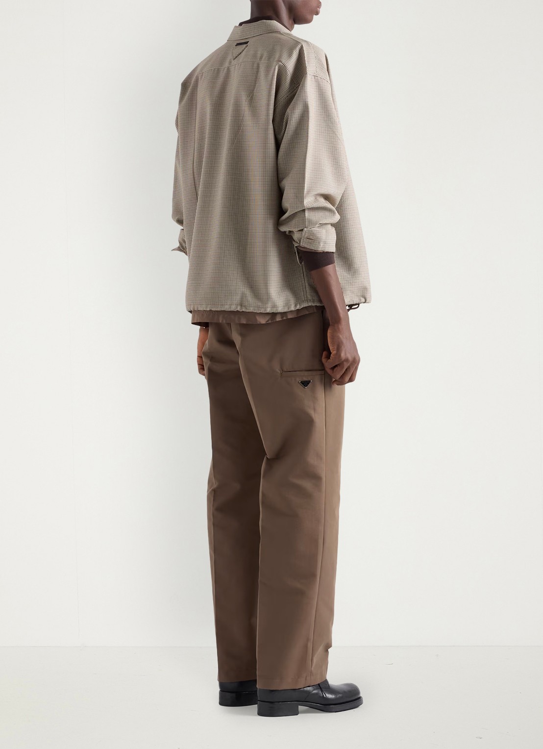 Prada Overshirt van scheerwol - achterkant beige