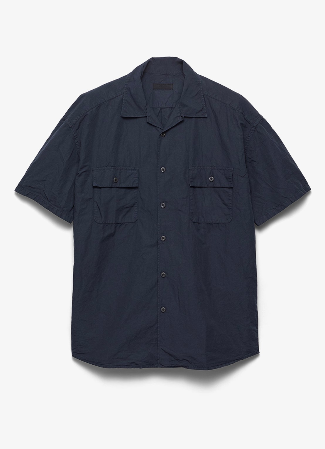 Prada Oversized fit overhemd in linnenblend - voorkant donkerblauw