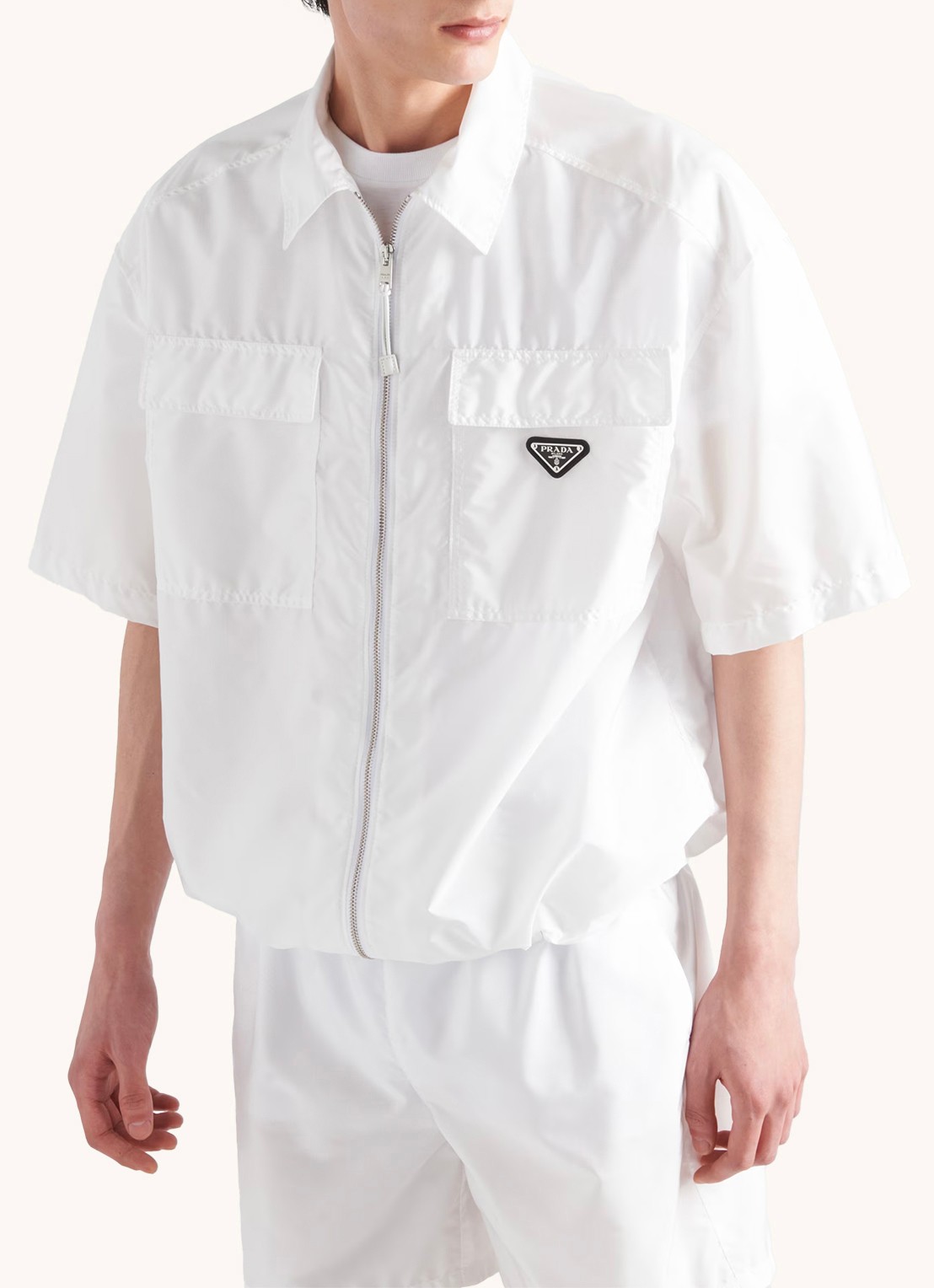 Prada Oversized fit overhemd met borstzakken - detail wit