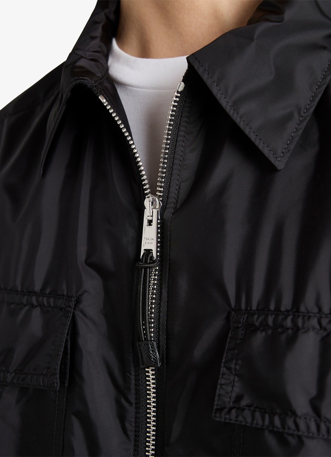 Prada Oversized fit overhemd met borstzakken - detail 4 zwart