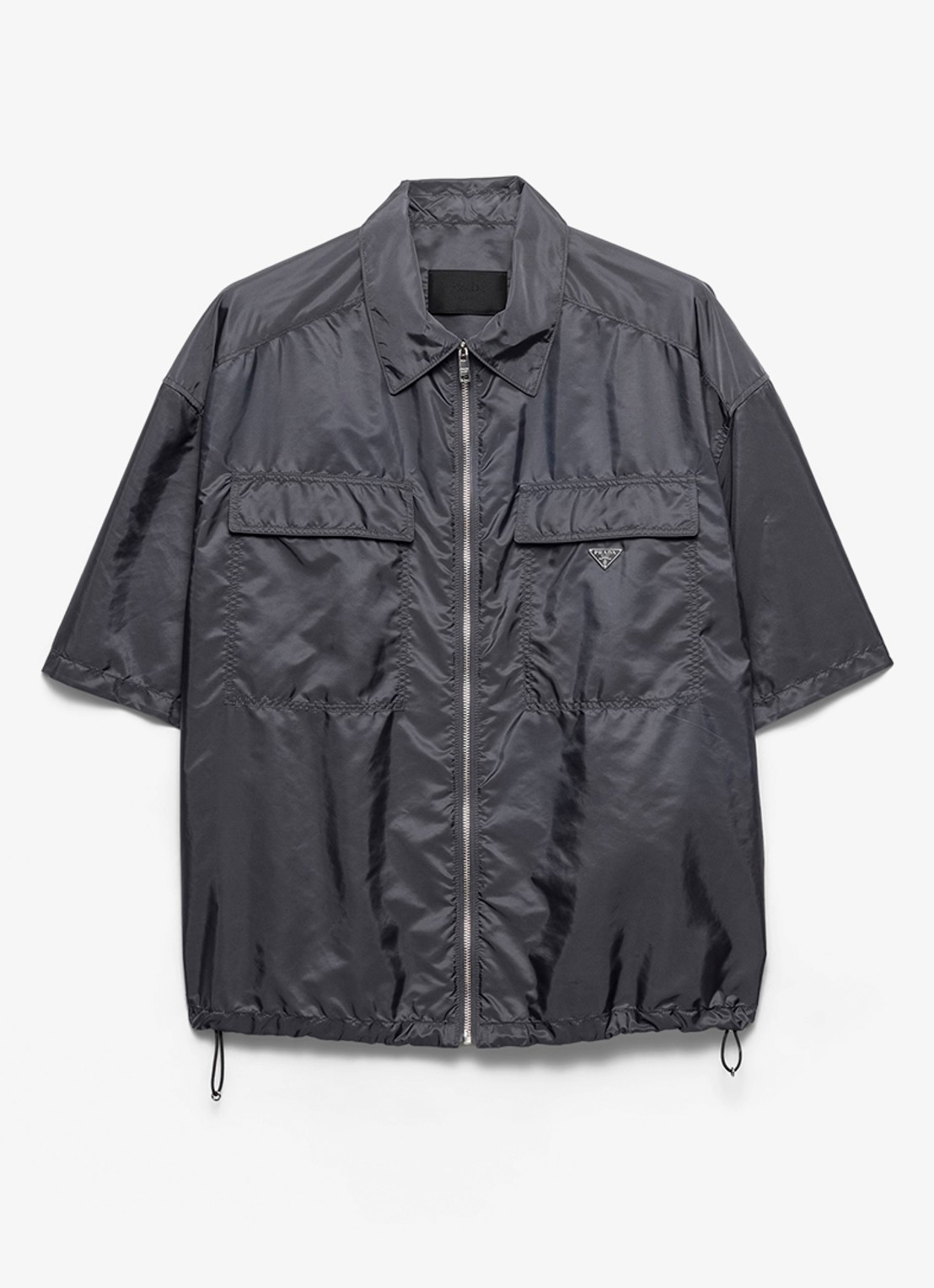 Prada Oversized fit overhemd met borstzakken - voorkant grijs