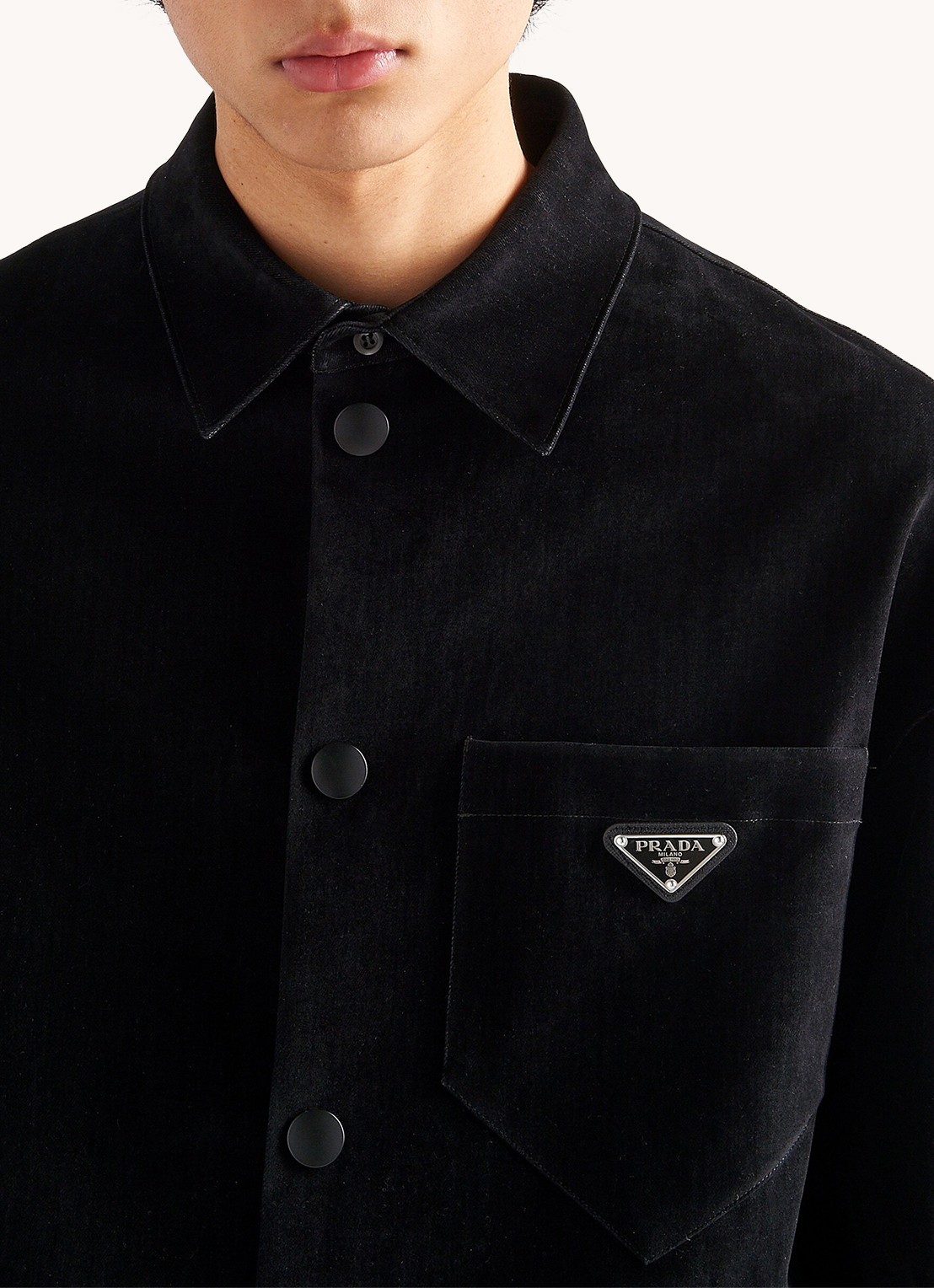 Prada Oversized fit overshirt met borstzak - achterkant 5 zwart