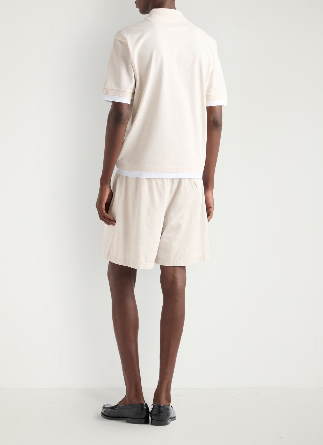 Prada Oversized fit polo met contrast - achterkant beige