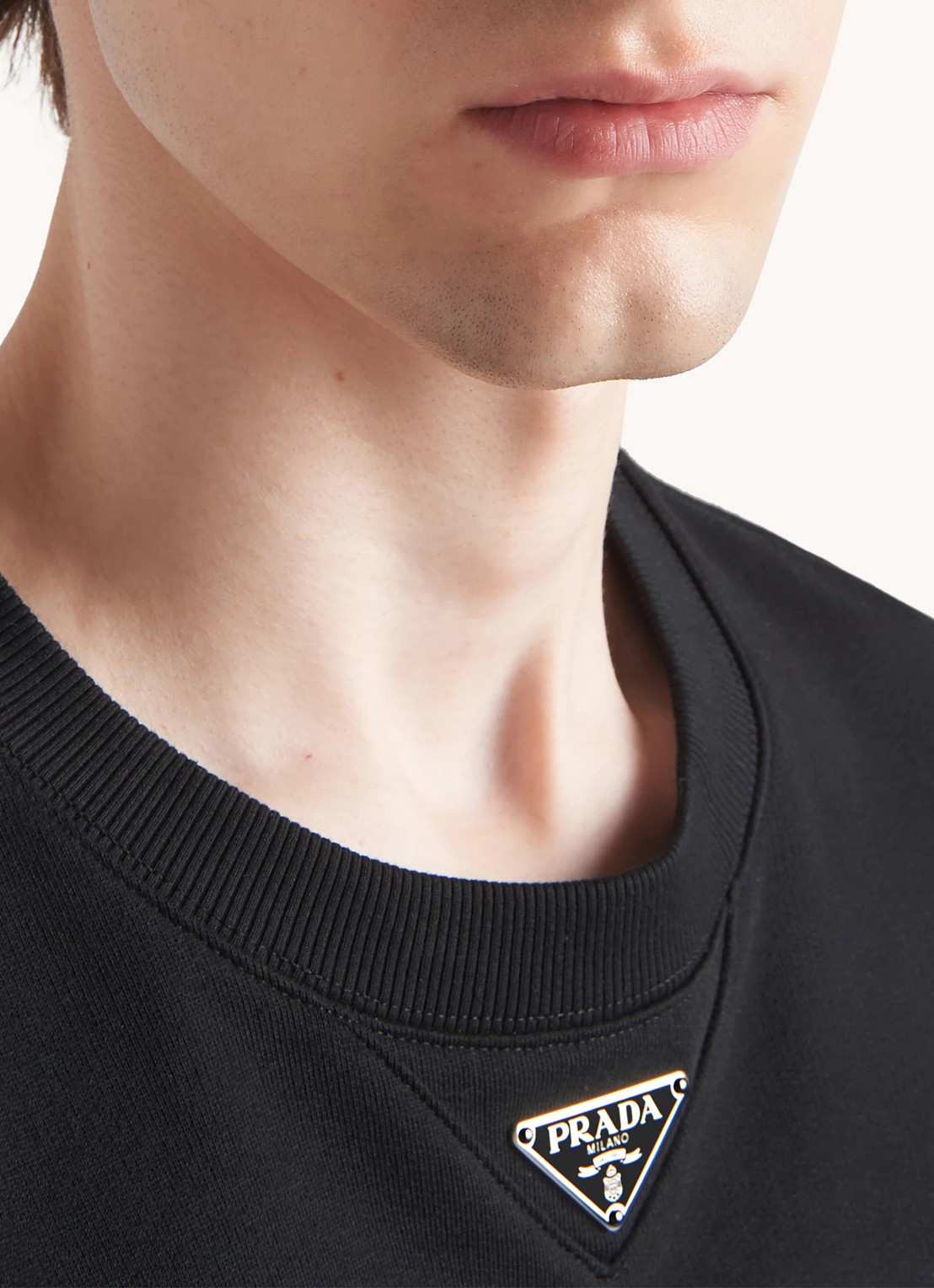 Prada Oversized sweater met logo - detail 2 zwart