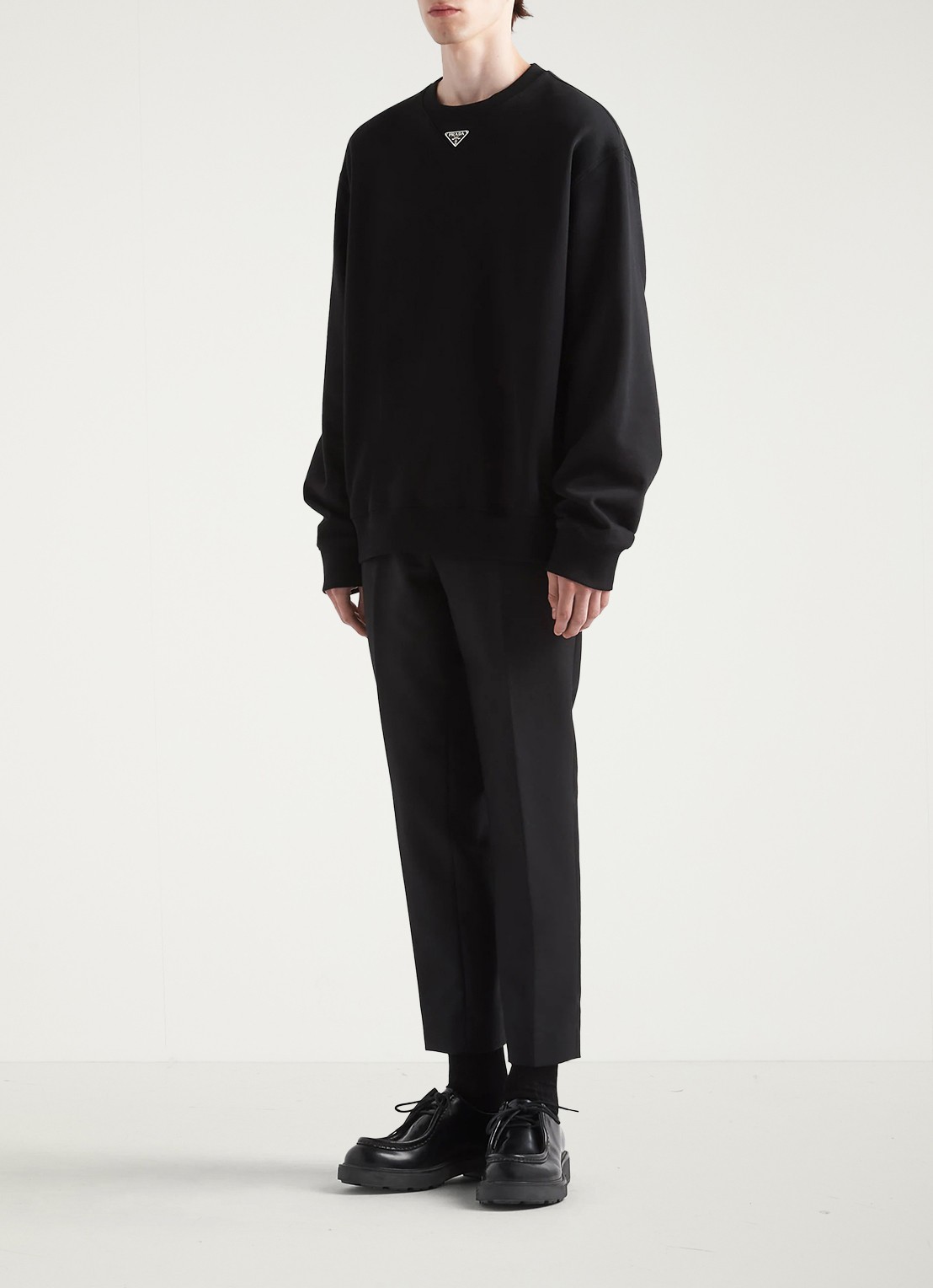 Prada Oversized sweater met logo - voorkant 5 zwart