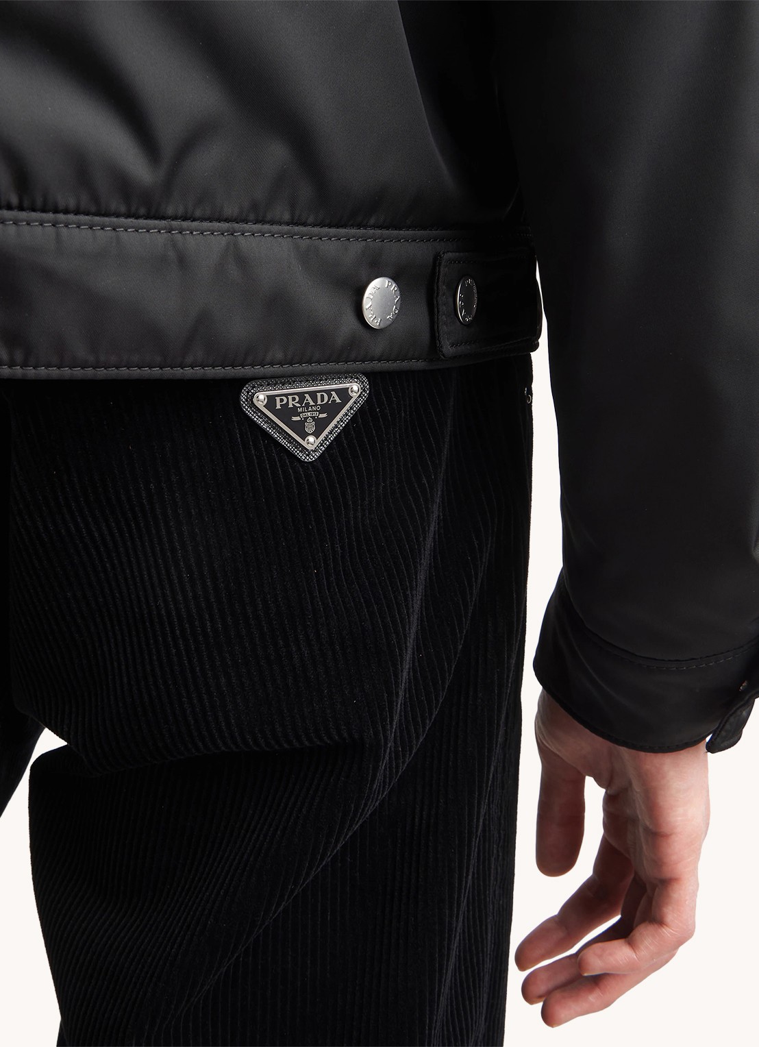 Prada Pantalon van corduroy - detail 3 zwart