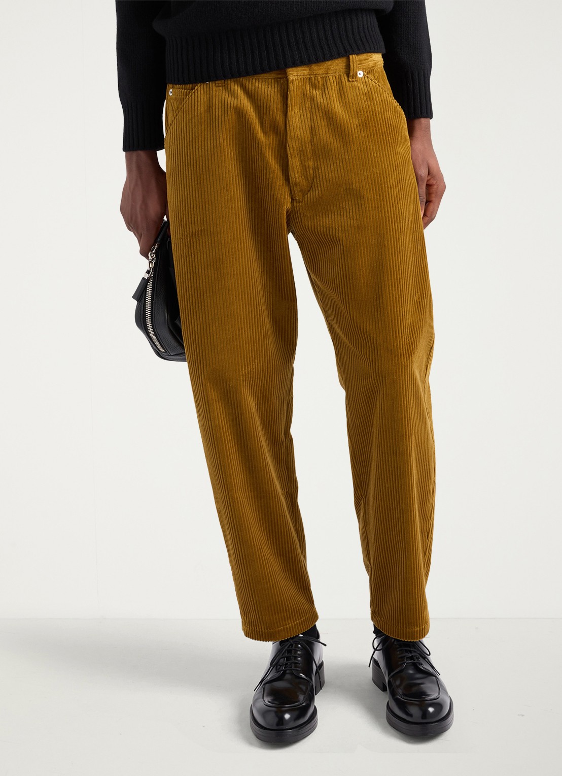 Prada Pantalon van corduroy - detail 3 okergeel