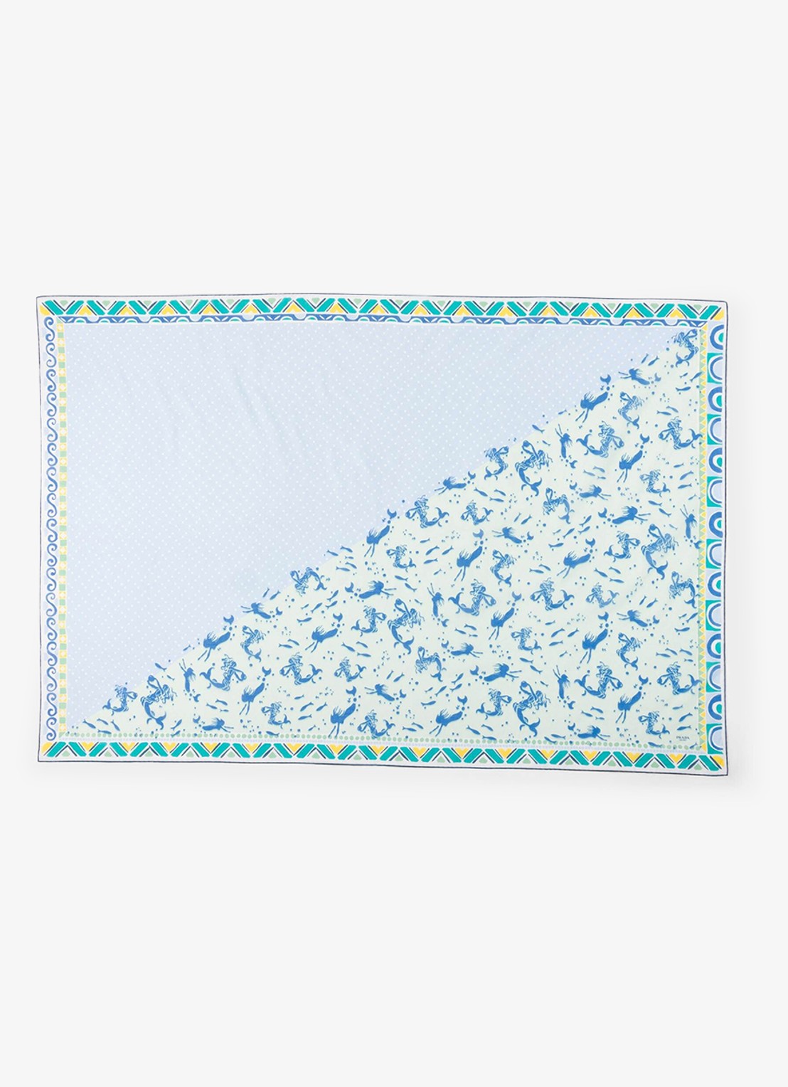 Prada Pareo met print 140 x 90 cm - voorkant blauw