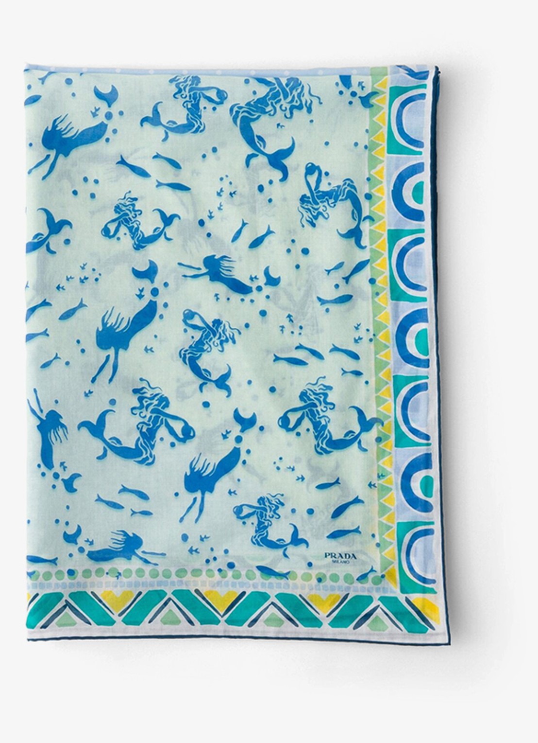 Prada Pareo met print 140 x 90 cm - voorkant 2 blauw