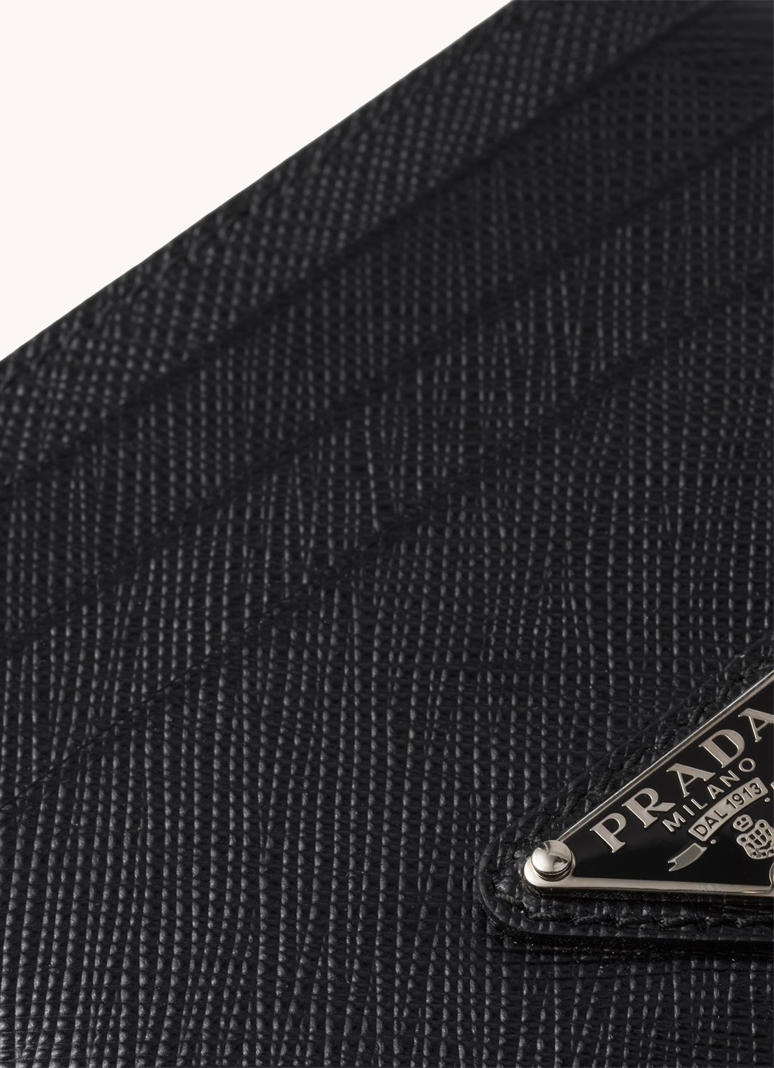 Prada Pasjeshouder van kalfsleer - detail 3 diepzwart