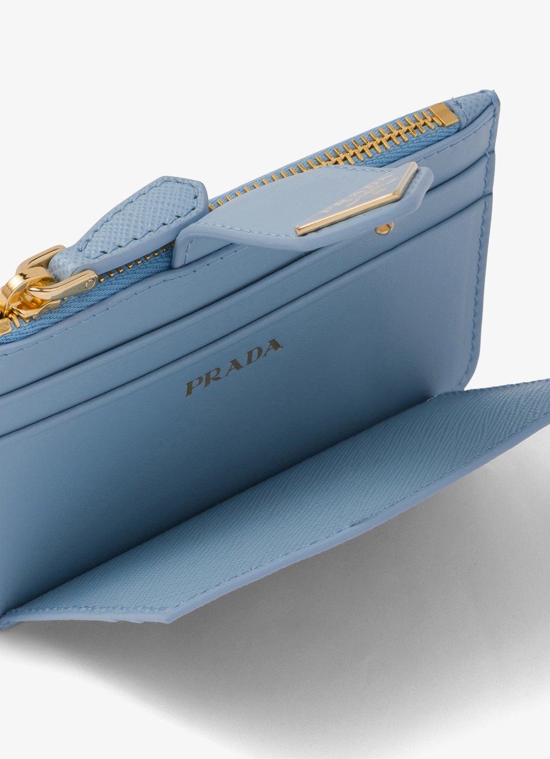 Prada Pasjeshouder van kalfsleer - detail 3 lichtblauw