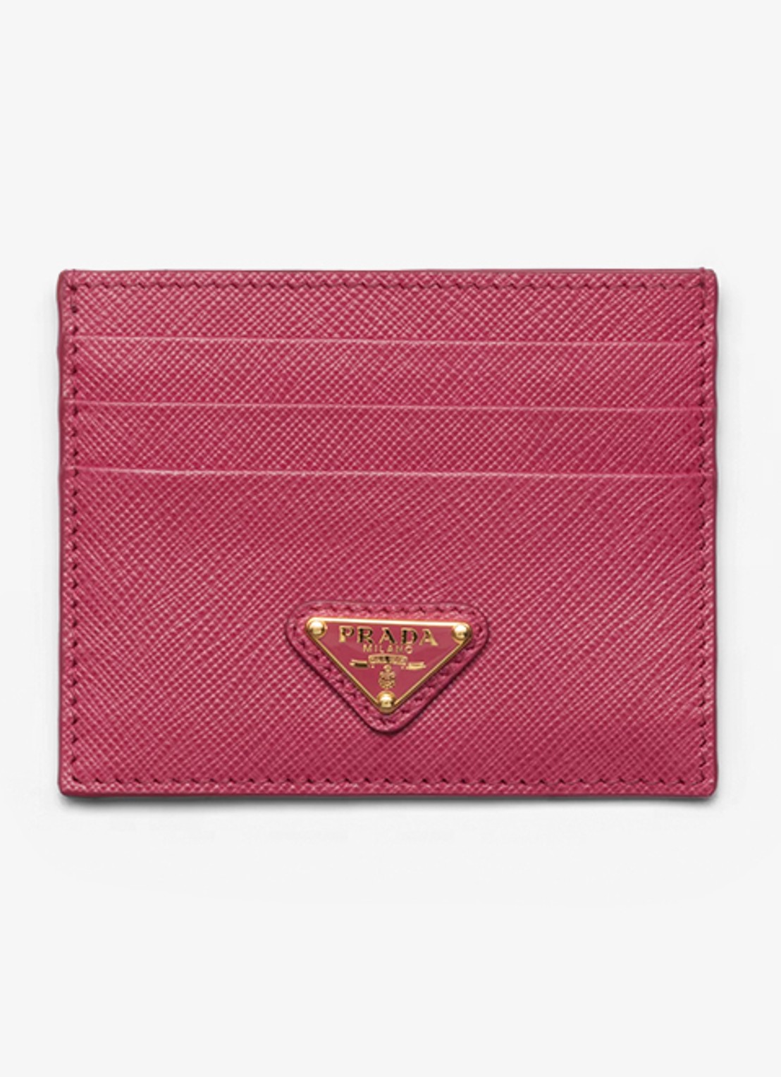 Prada Pasjeshouder van kalfsleer - voorkant roze